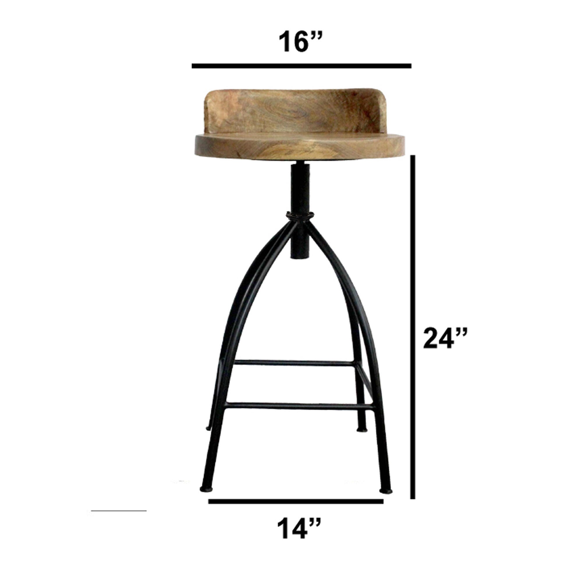Benzara.inc Pia Adjustable Swivel Bar Stool, , large