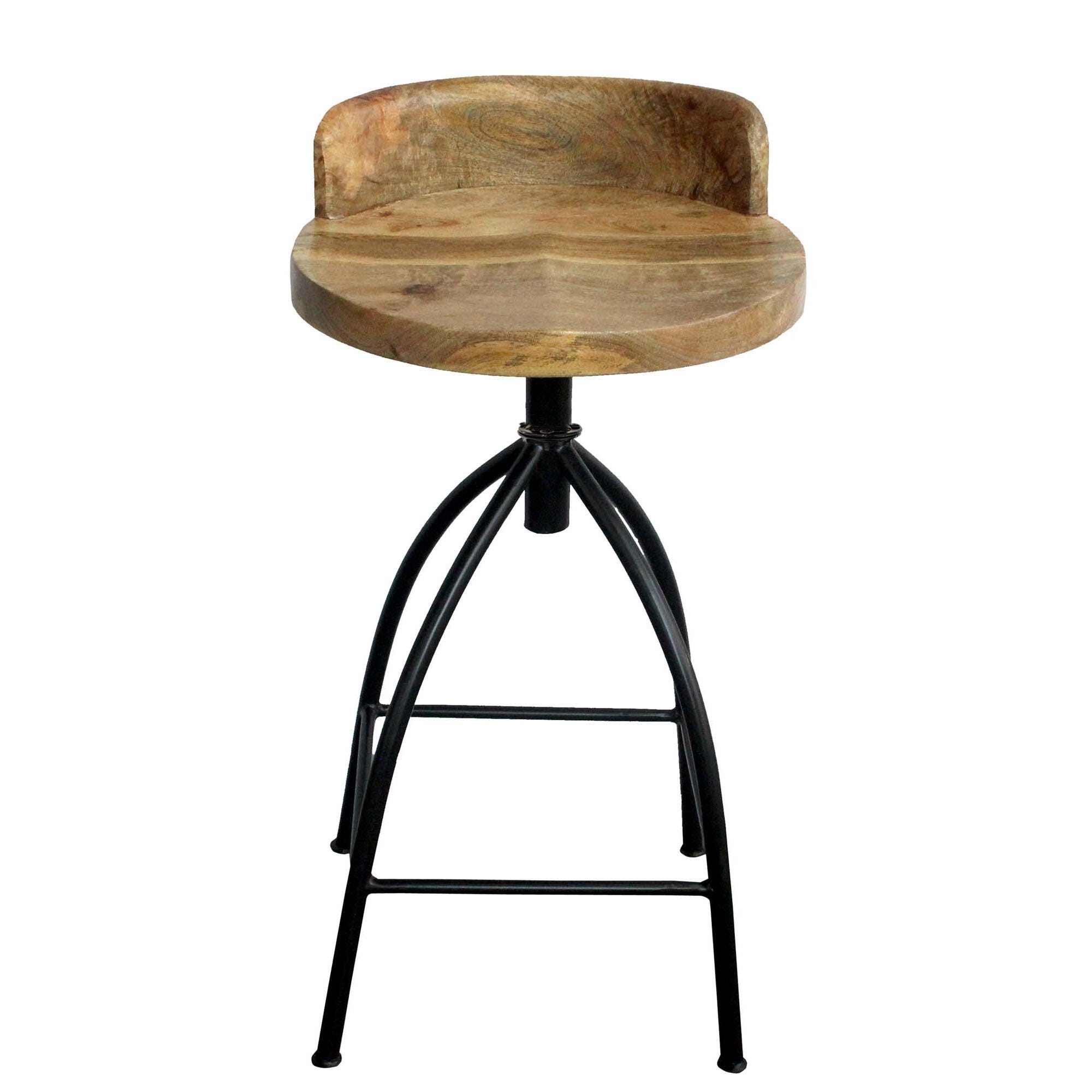 Benzara.inc Pia Adjustable Swivel Bar Stool, , large