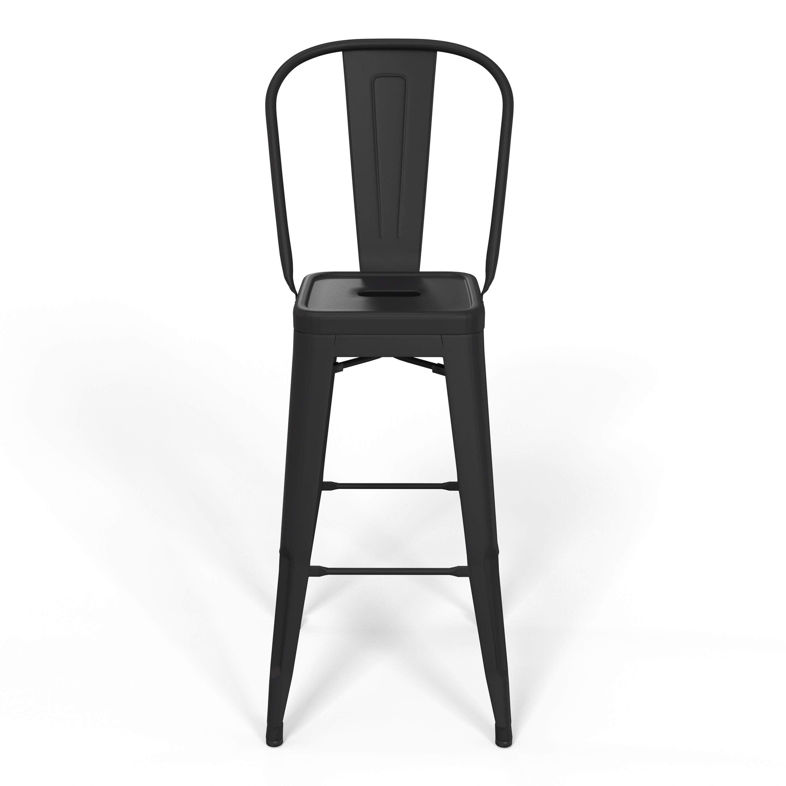 Simpli Home Fletcher Counter Height Bar Stool (Set of 2), Black, large