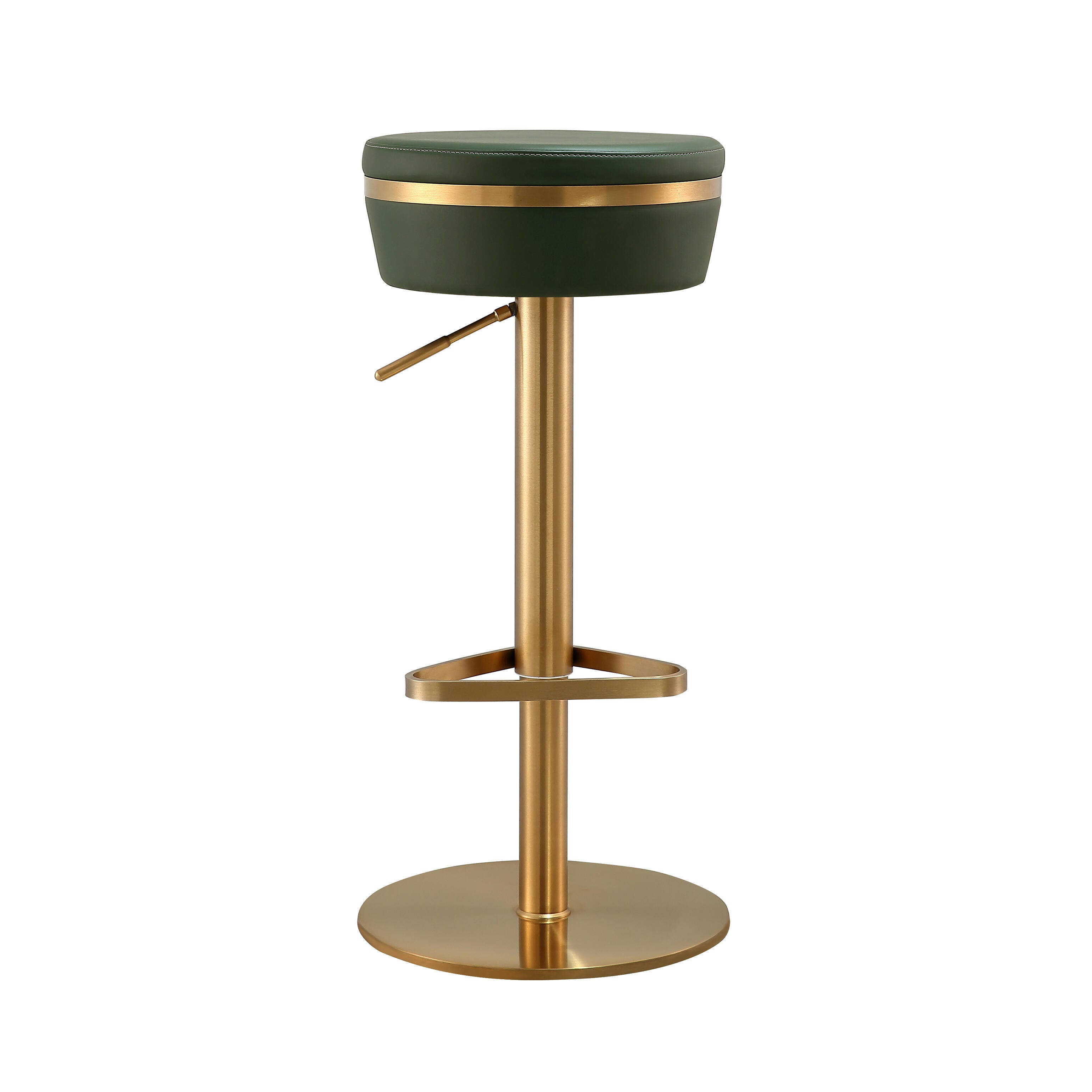 TOV Furniture Astro Astro Malachite Green and Gold Adjustable Stool, , large