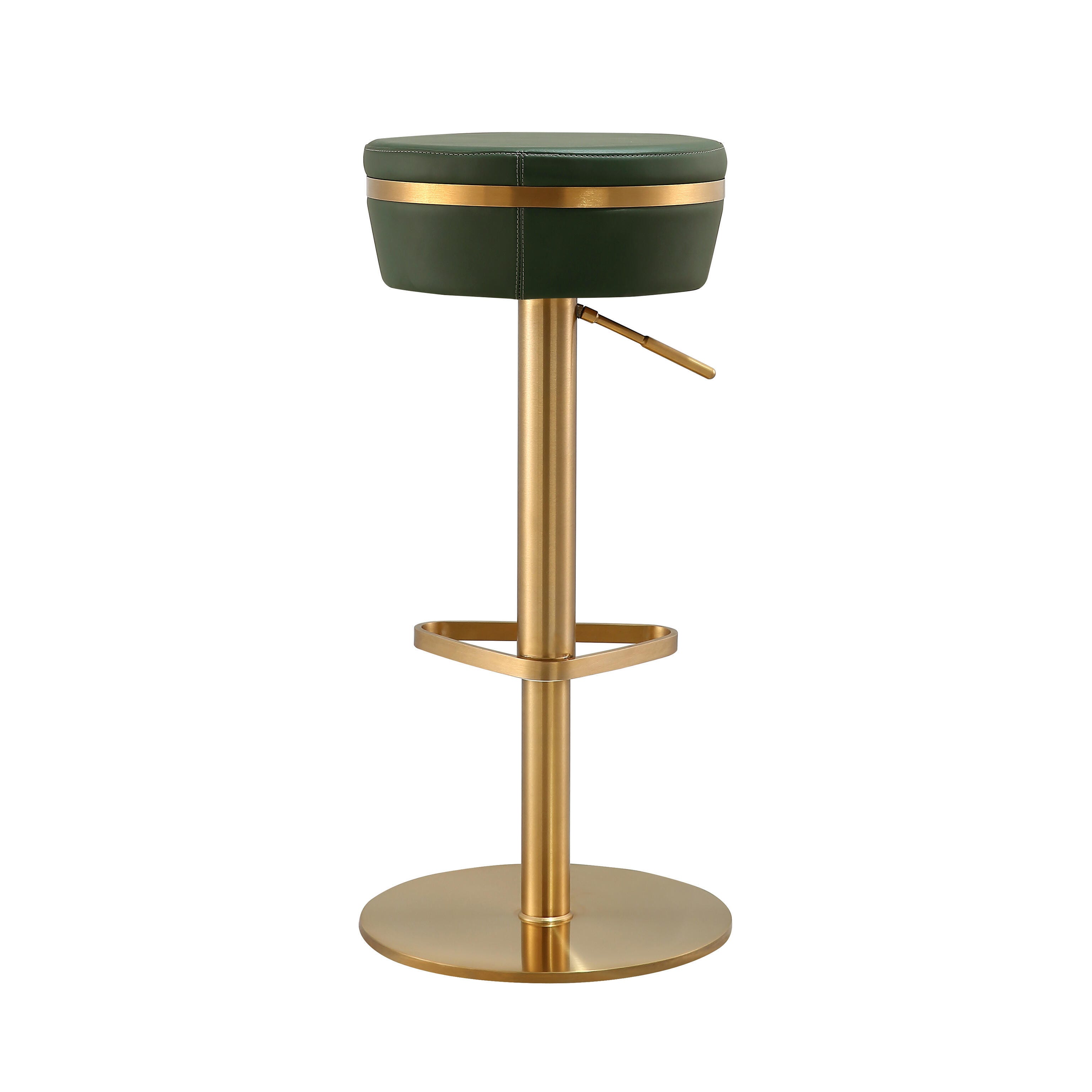 TOV Furniture Astro Astro Malachite Green and Gold Adjustable Stool, , large