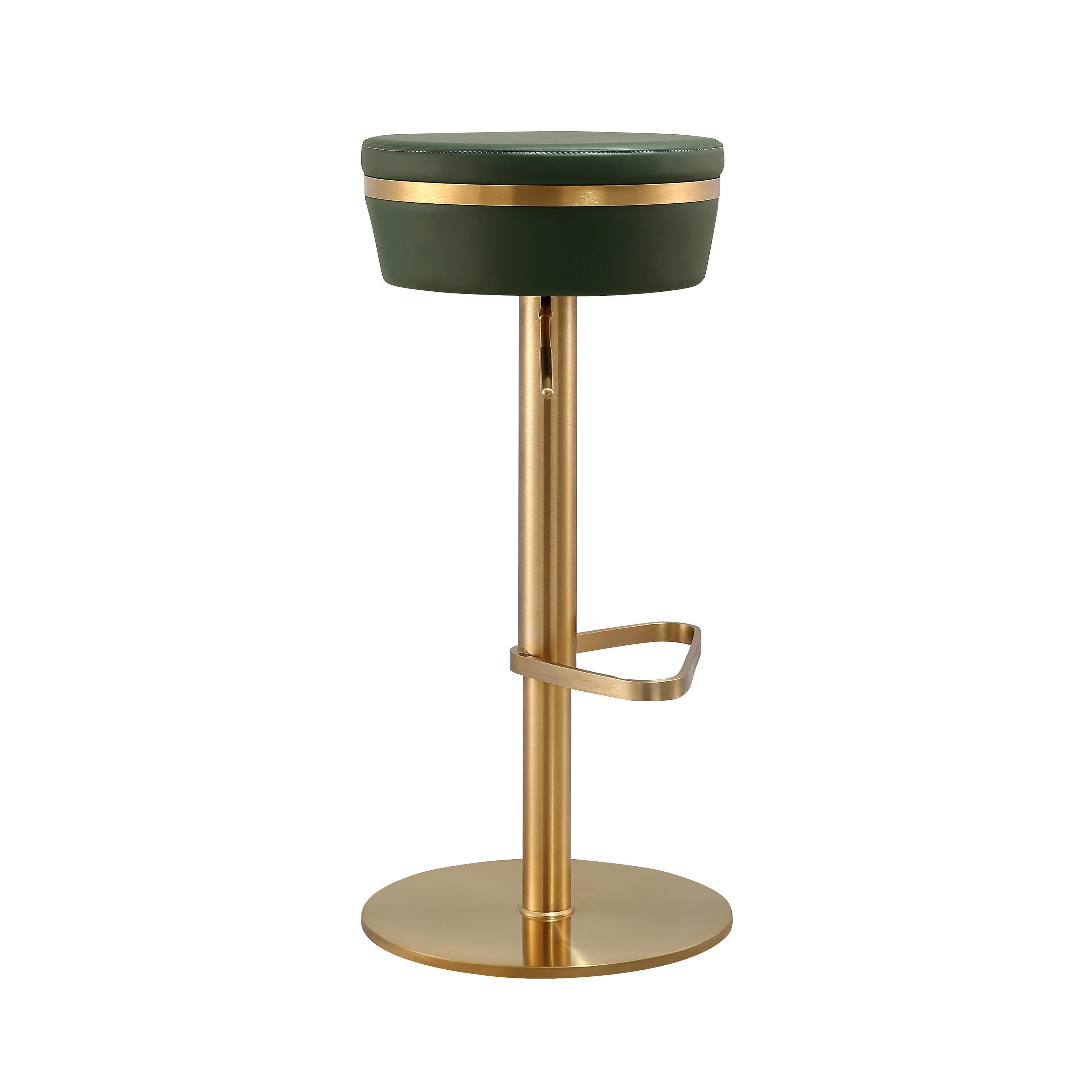 TOV Furniture Astro Astro Malachite Green and Gold Adjustable Stool, , large