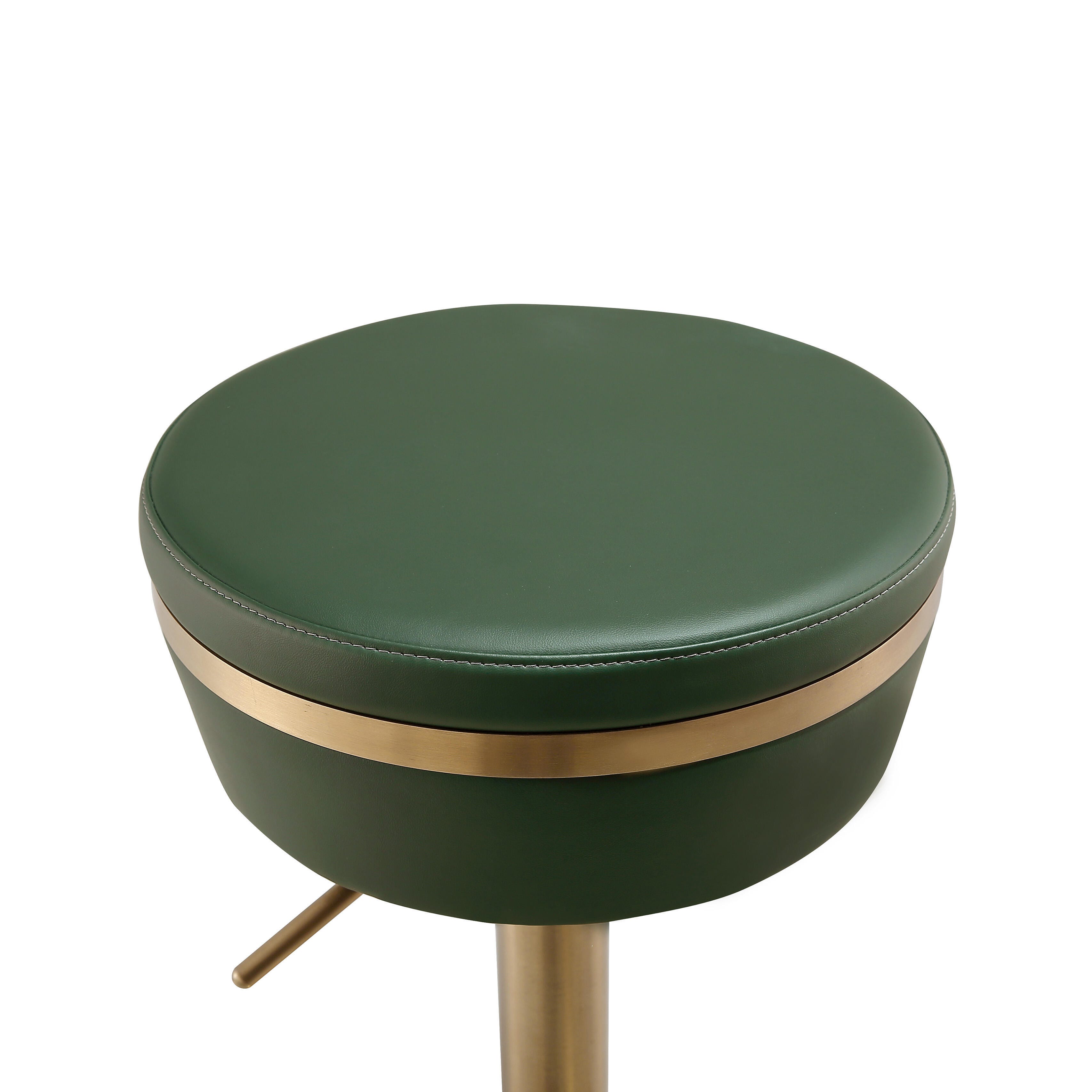 TOV Furniture Astro Astro Malachite Green and Gold Adjustable Stool, , large