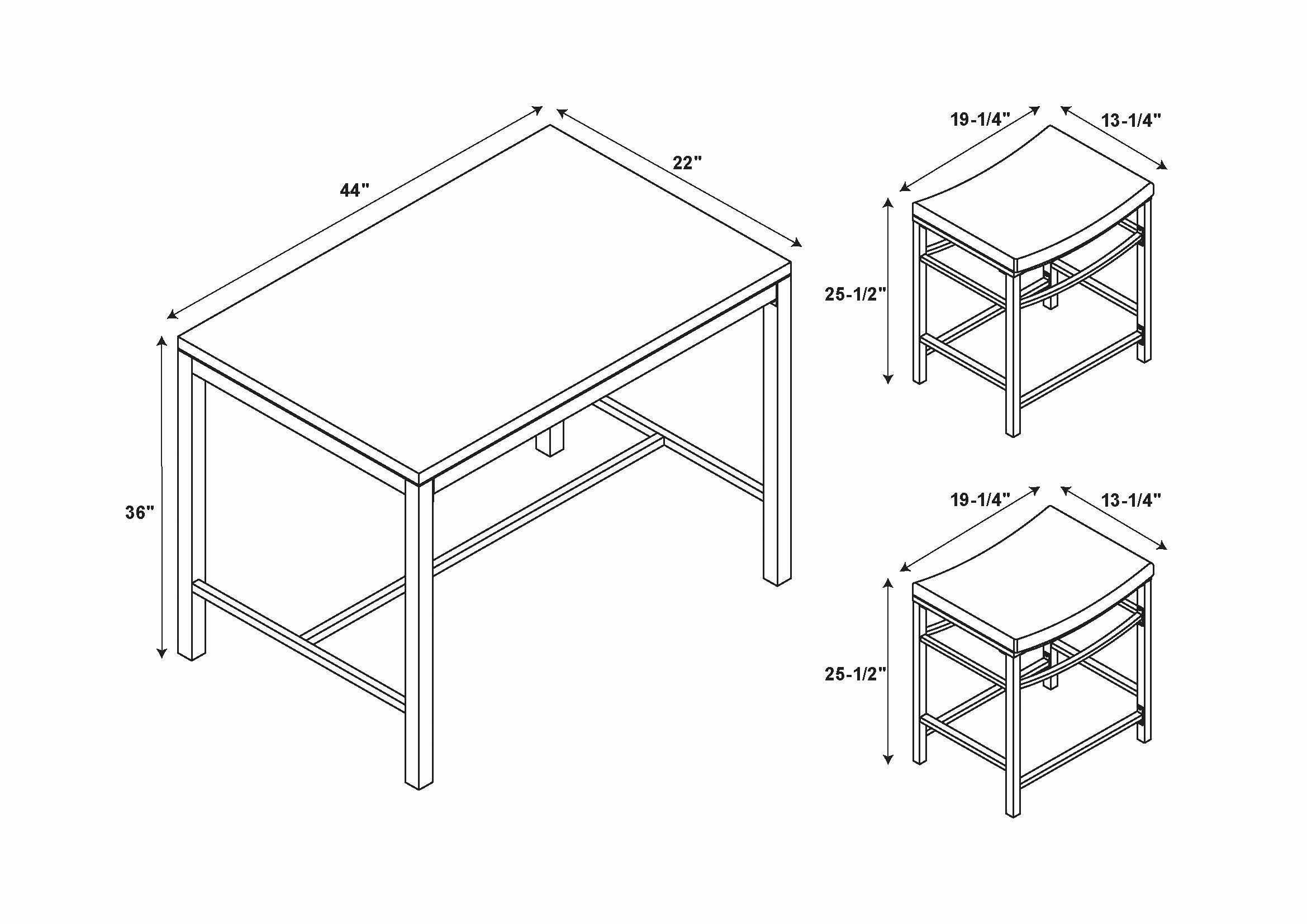 Linon Tift Dining Table and 2 Bar Stools Set, , large