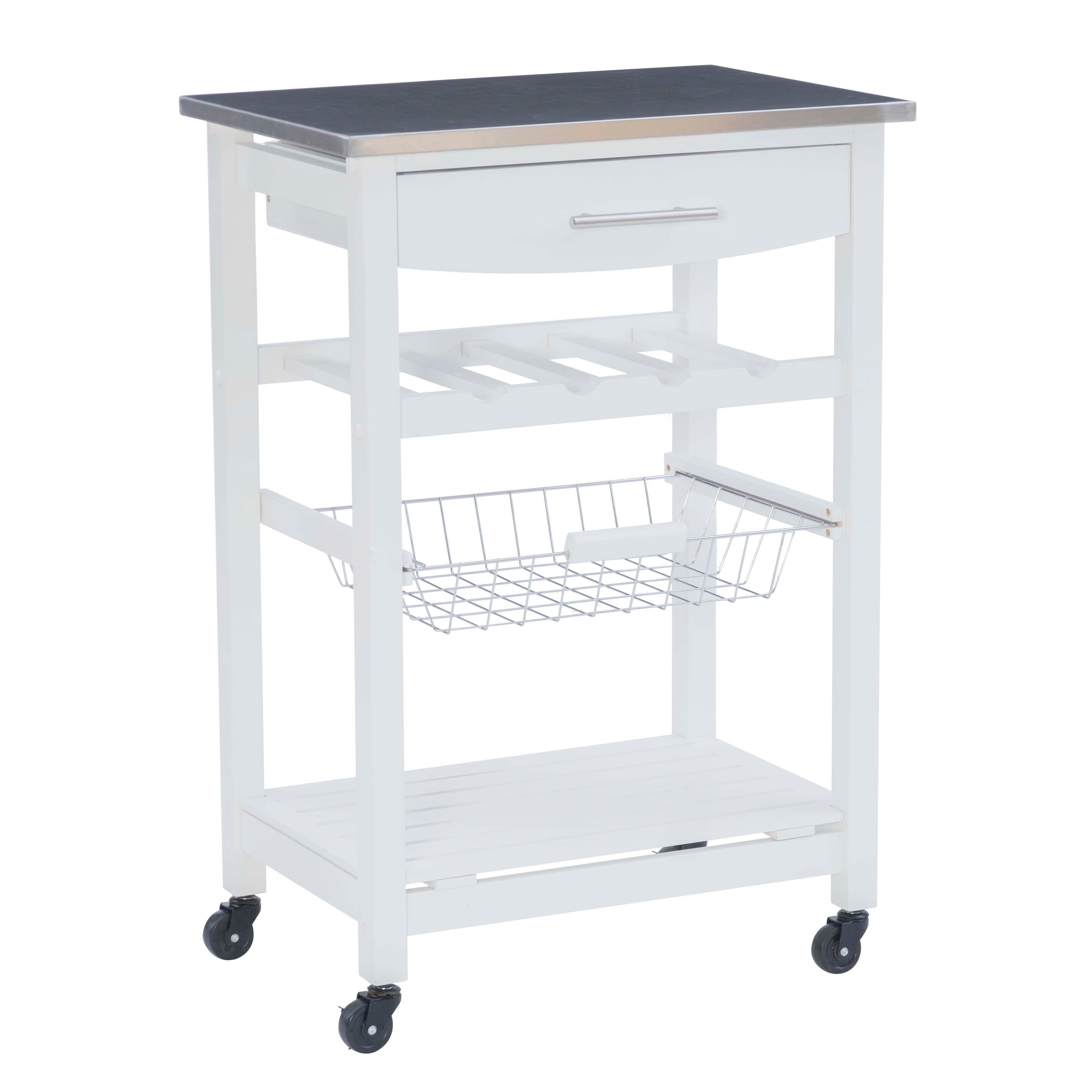 Linon Shea White Kitchen Cart, , large