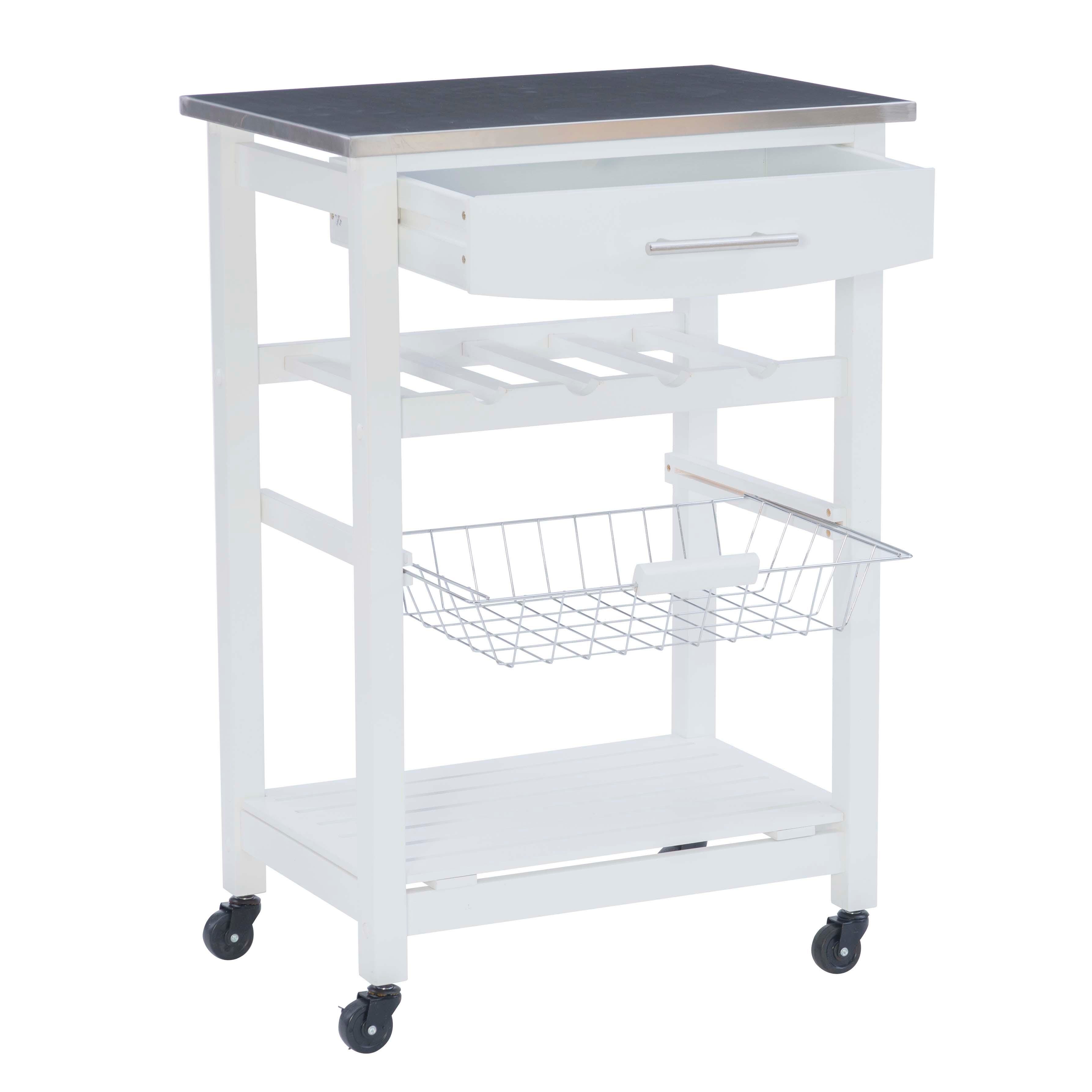 Linon Shea White Kitchen Cart, , large