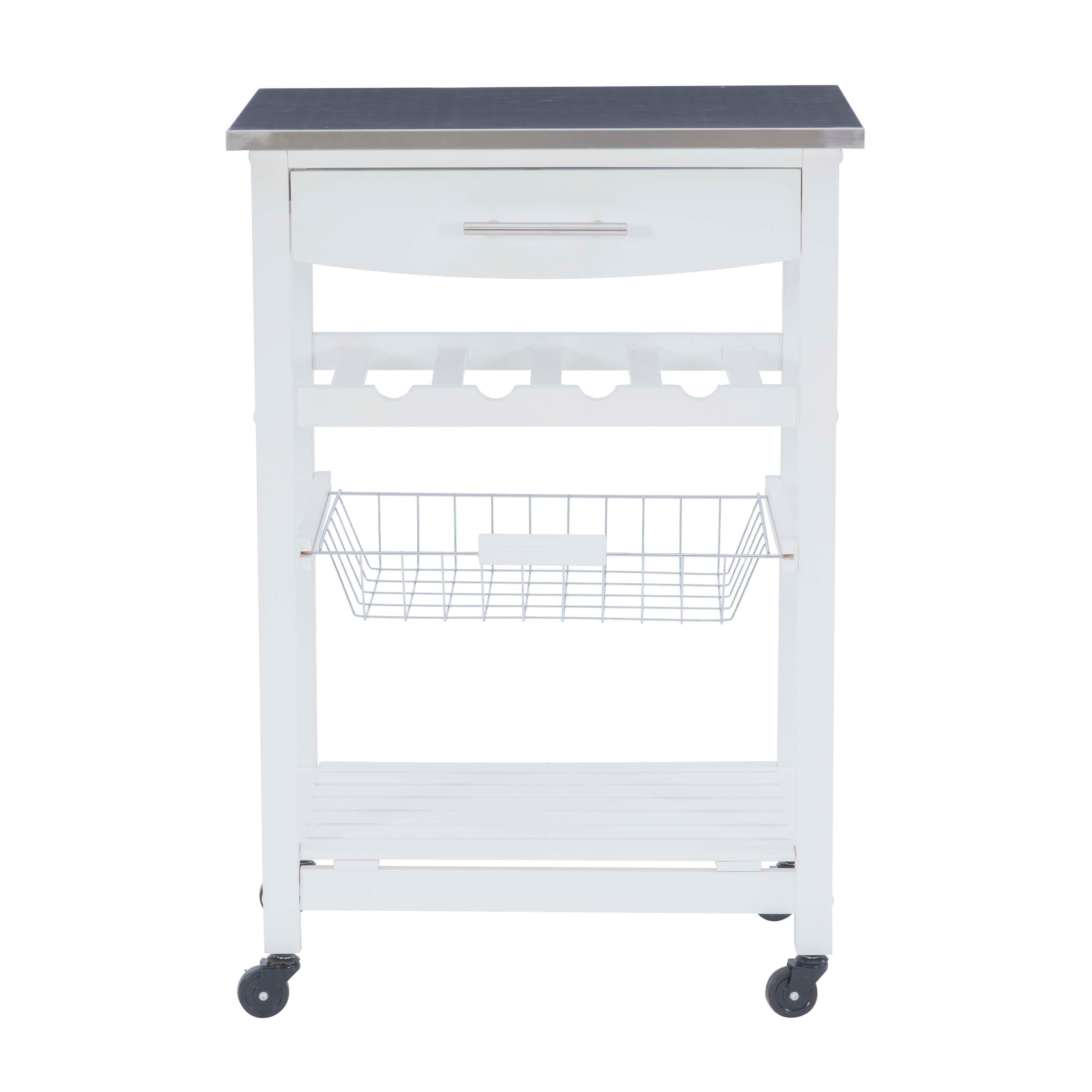 Linon Shea White Kitchen Cart, , large