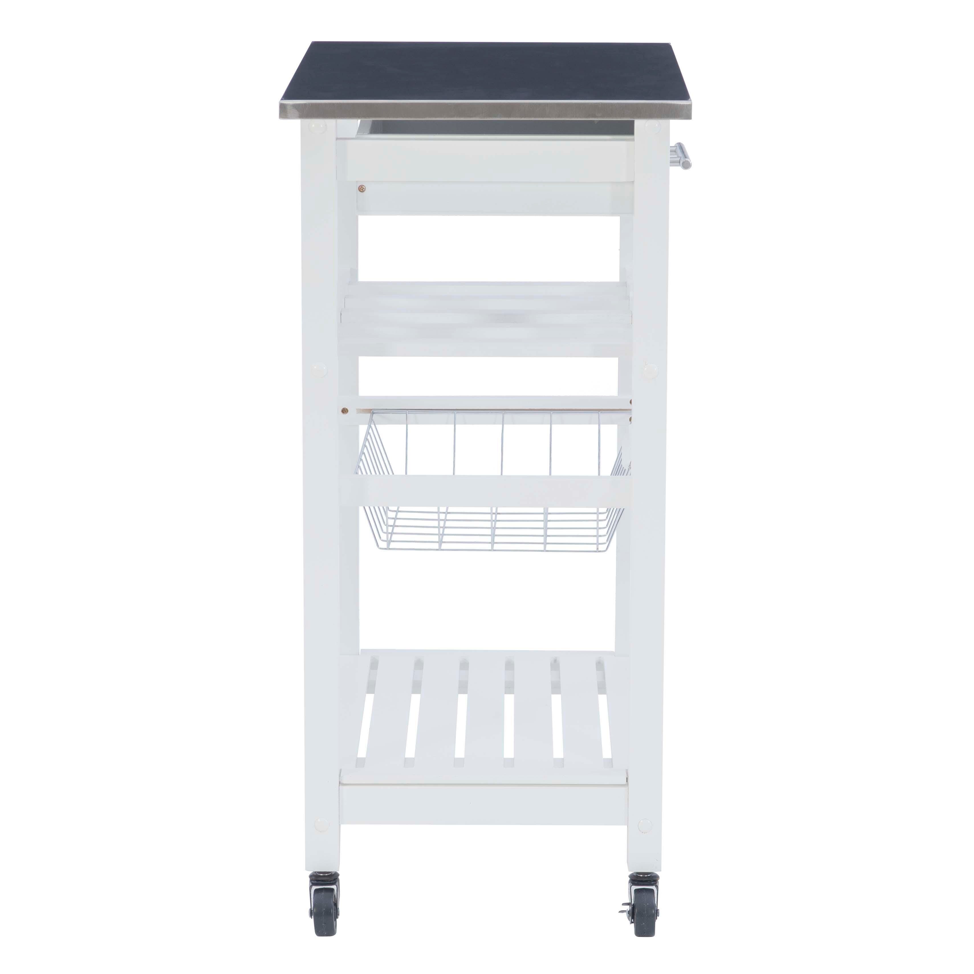 Linon Shea White Kitchen Cart, , large