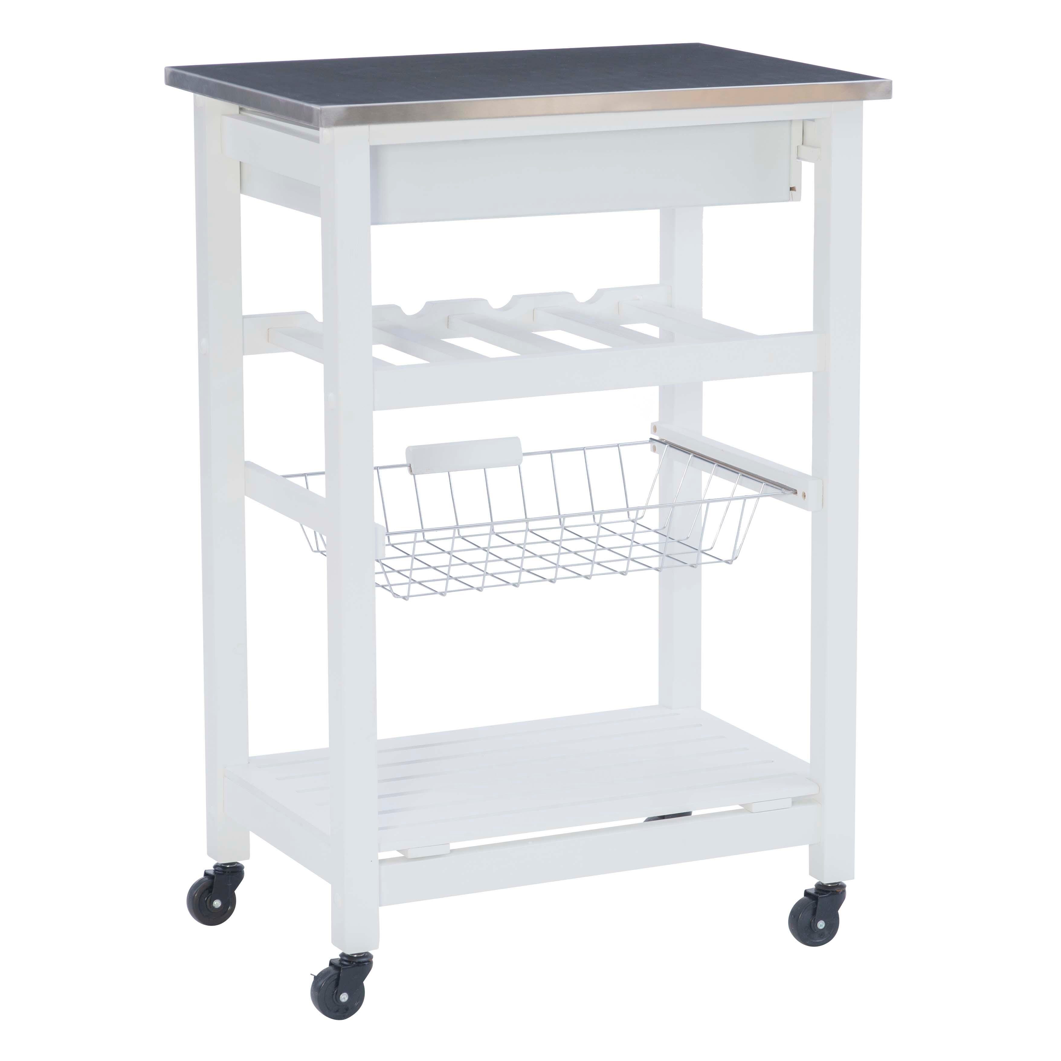 Linon Shea White Kitchen Cart, , large