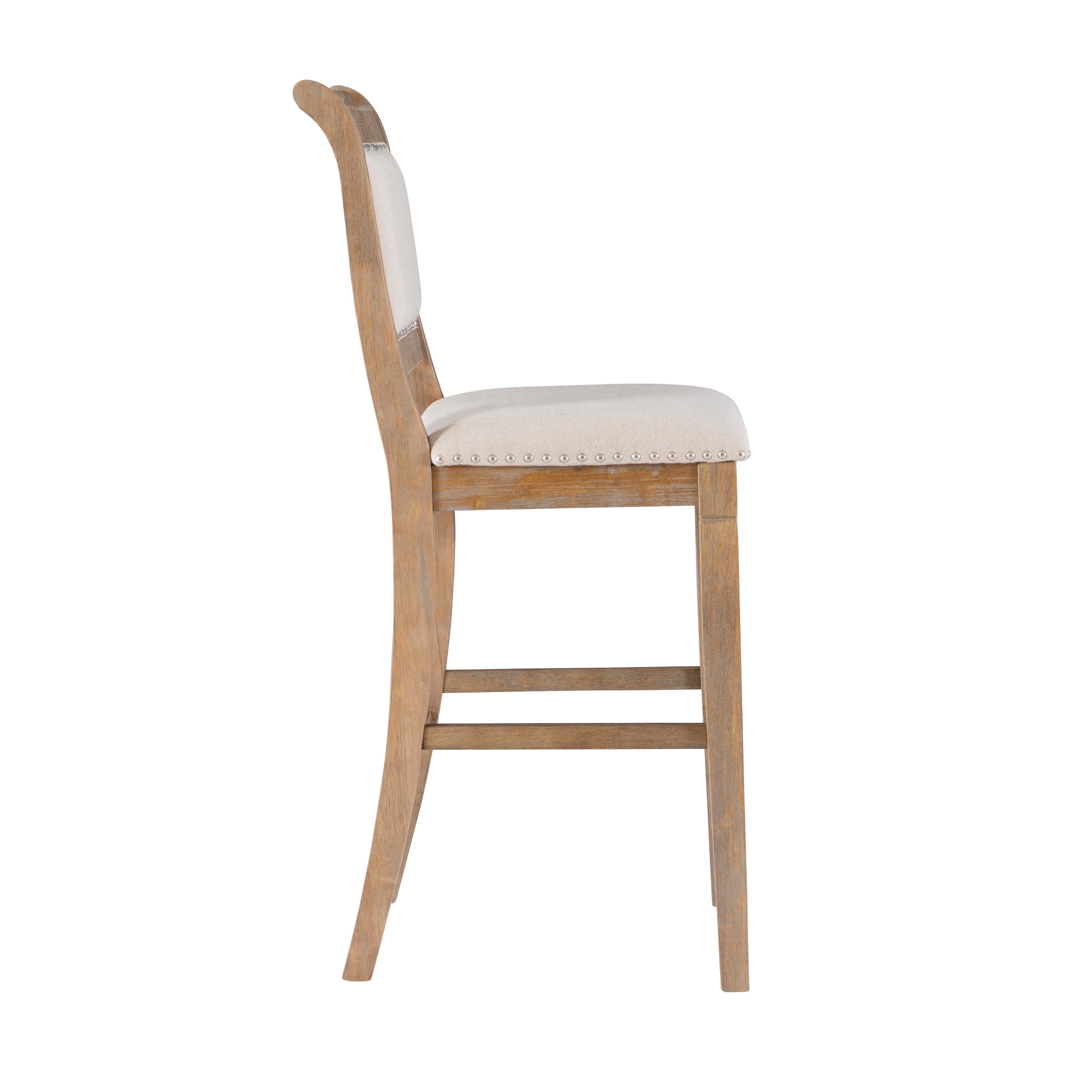Linon Meri Bar Stool, Gray Washed, large