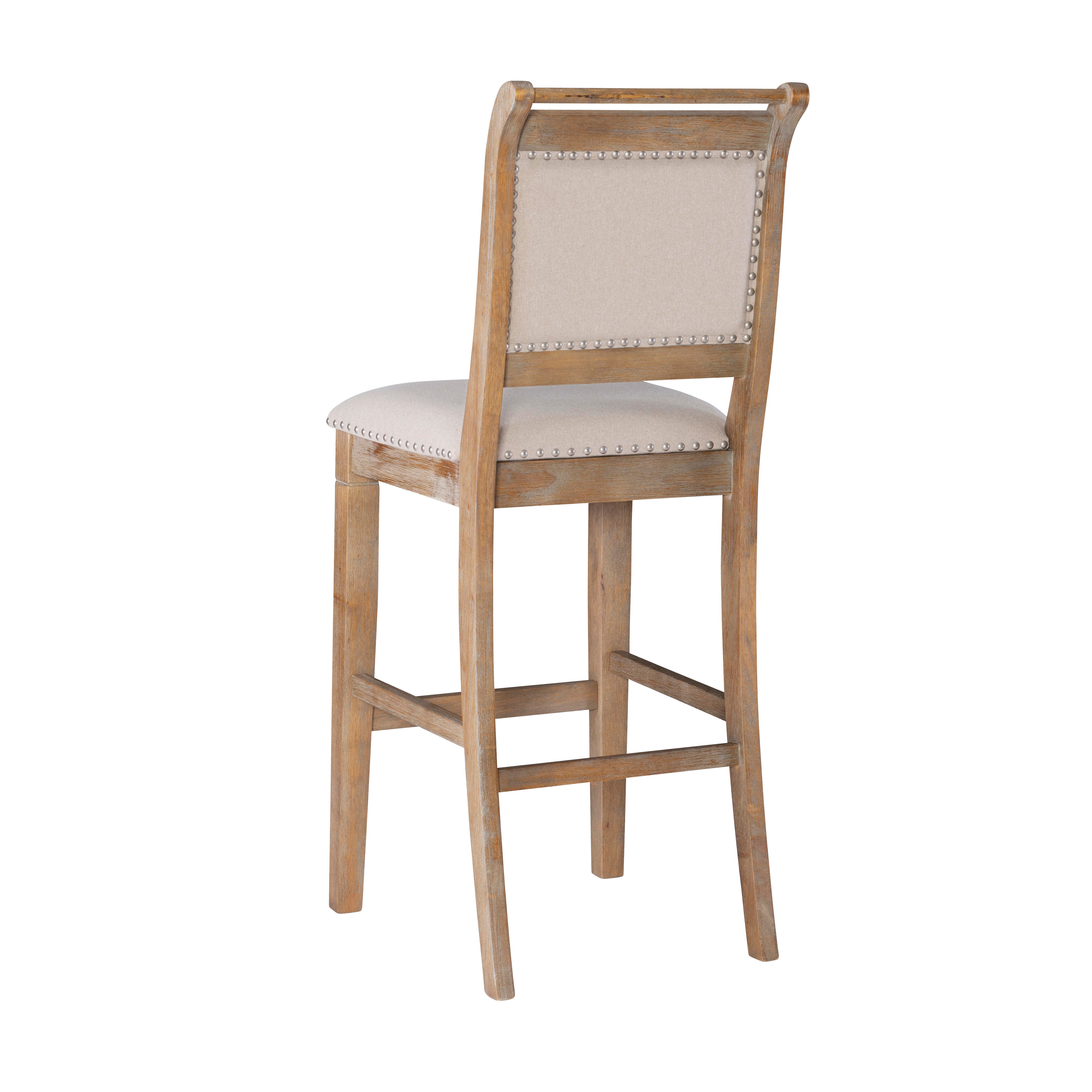 Linon Meri Bar Stool, Gray Washed, large