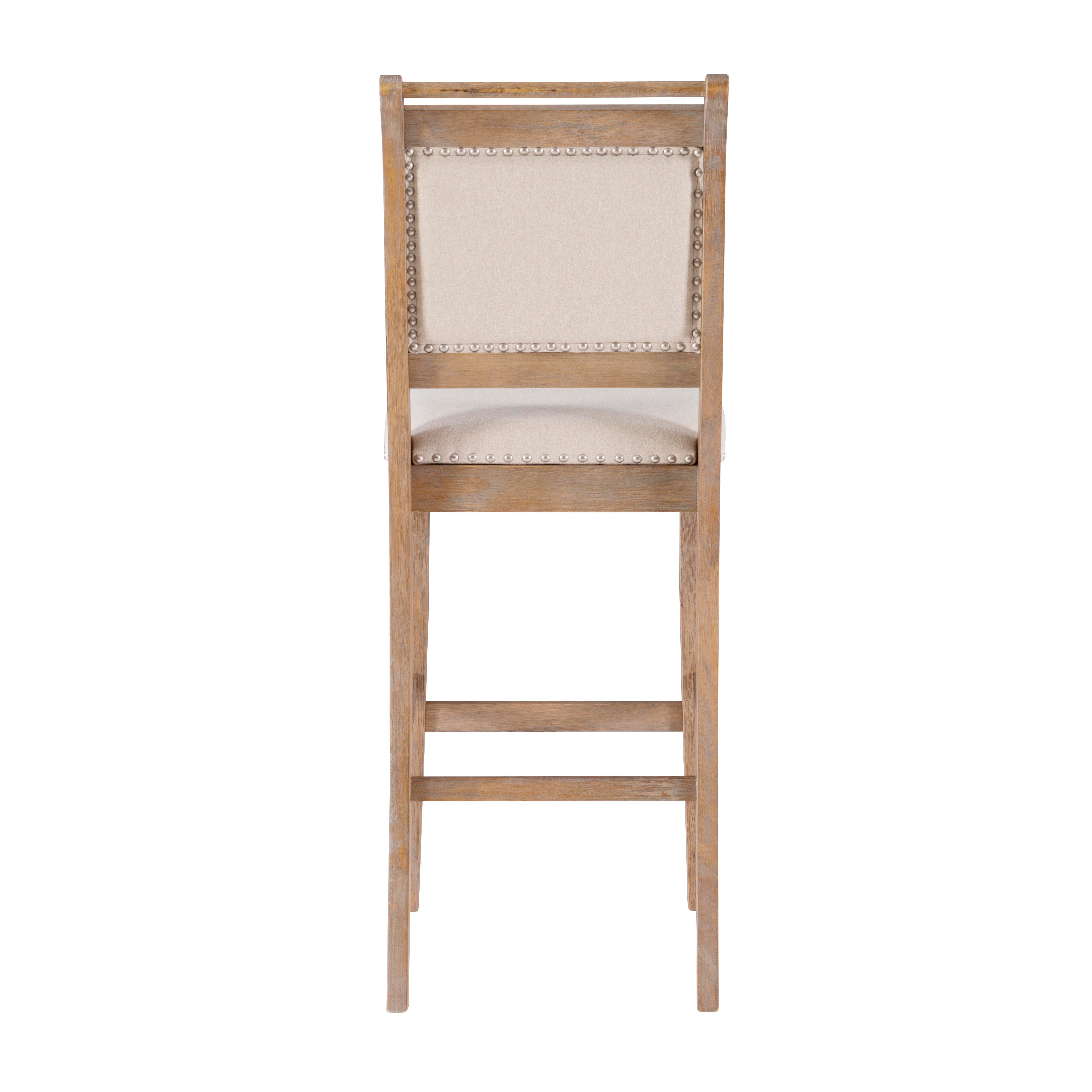 Linon Meri Bar Stool, Gray Washed, large