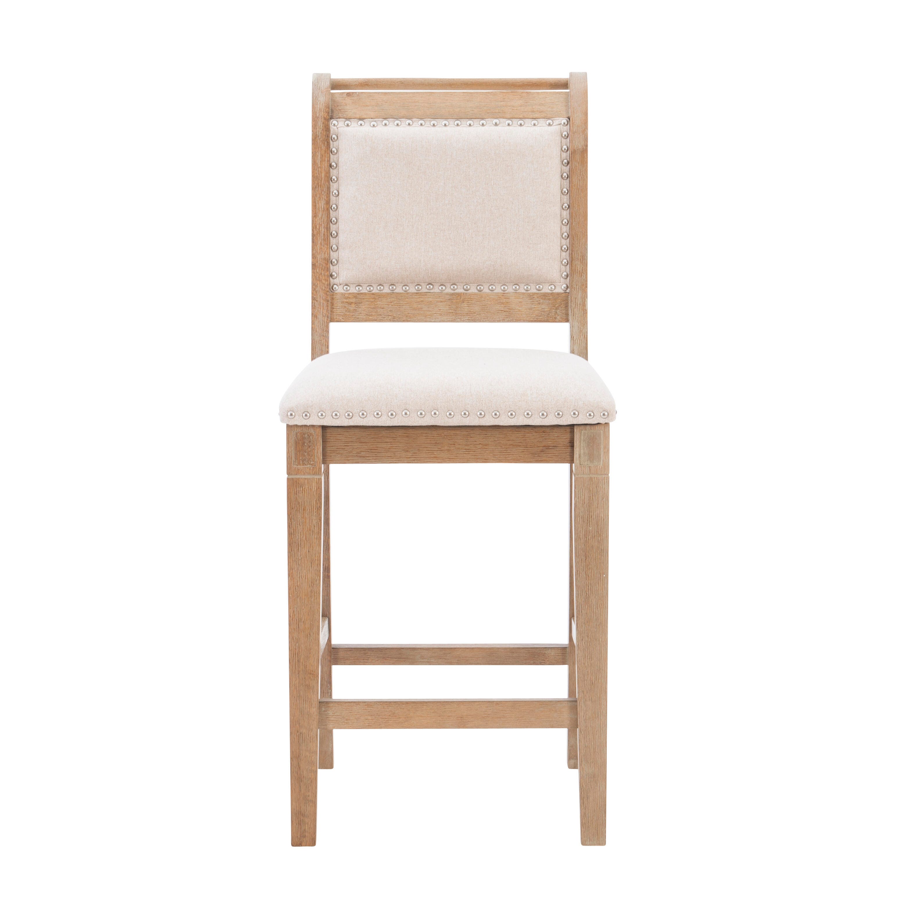 Linon Meri Counter Stool, Gray Washed, large