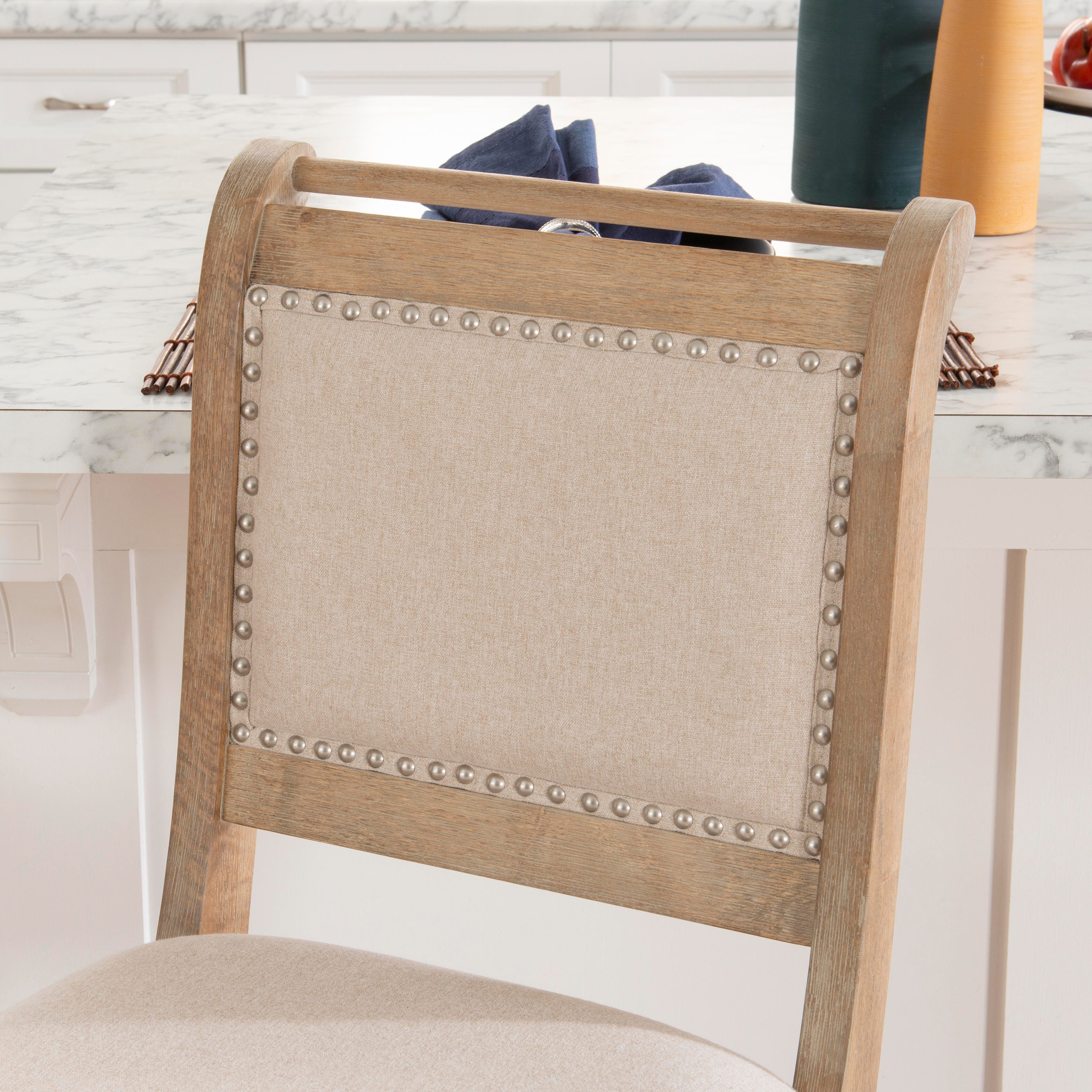 Linon Meri Counter Stool, Gray Washed, large