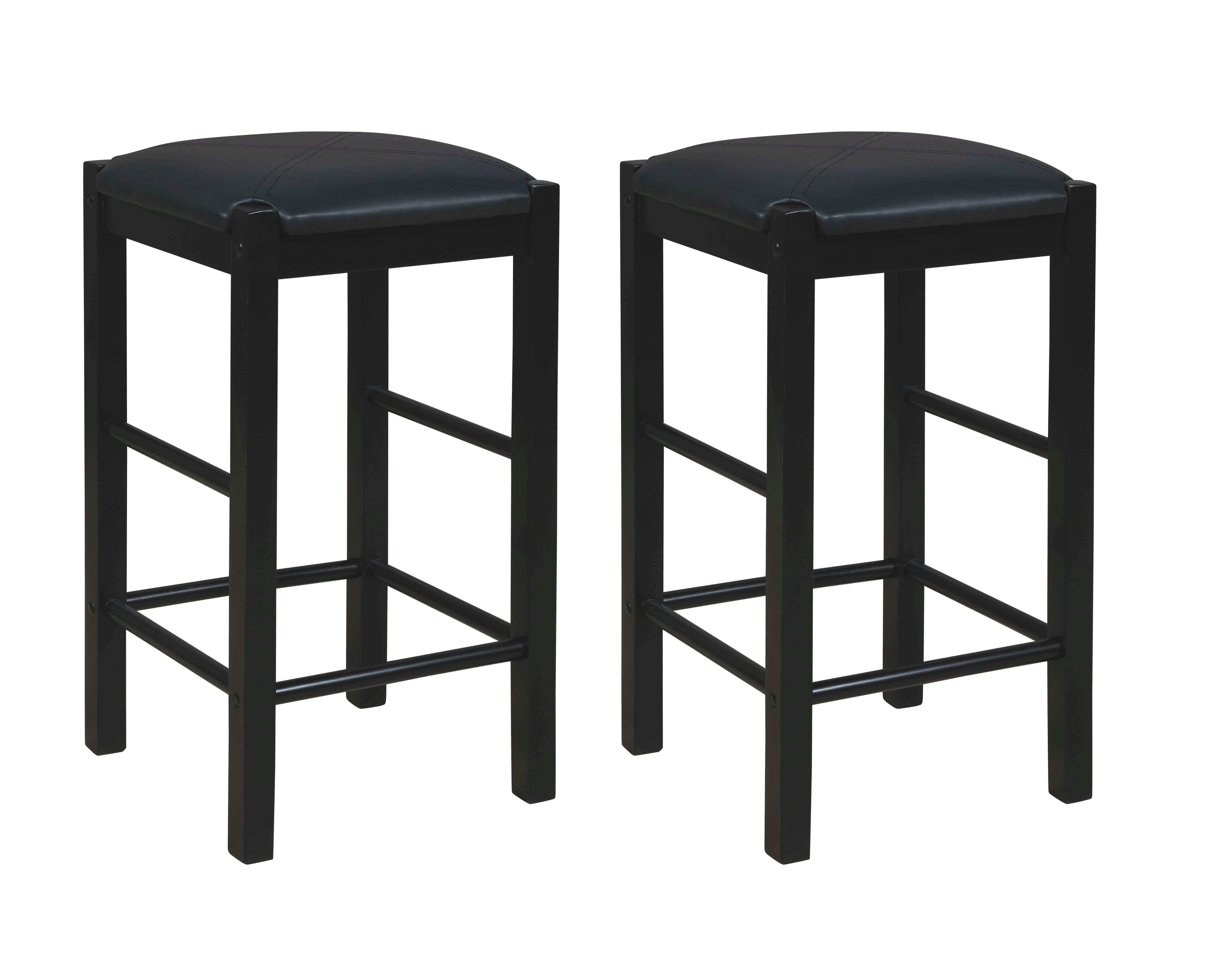 Linon Iris Backless Counter Stools (Set of 2), Black, large