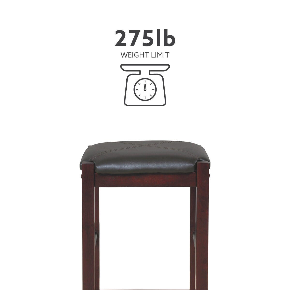 Linon Iris Backless Counter Stools (Set of 2), Espresso, large