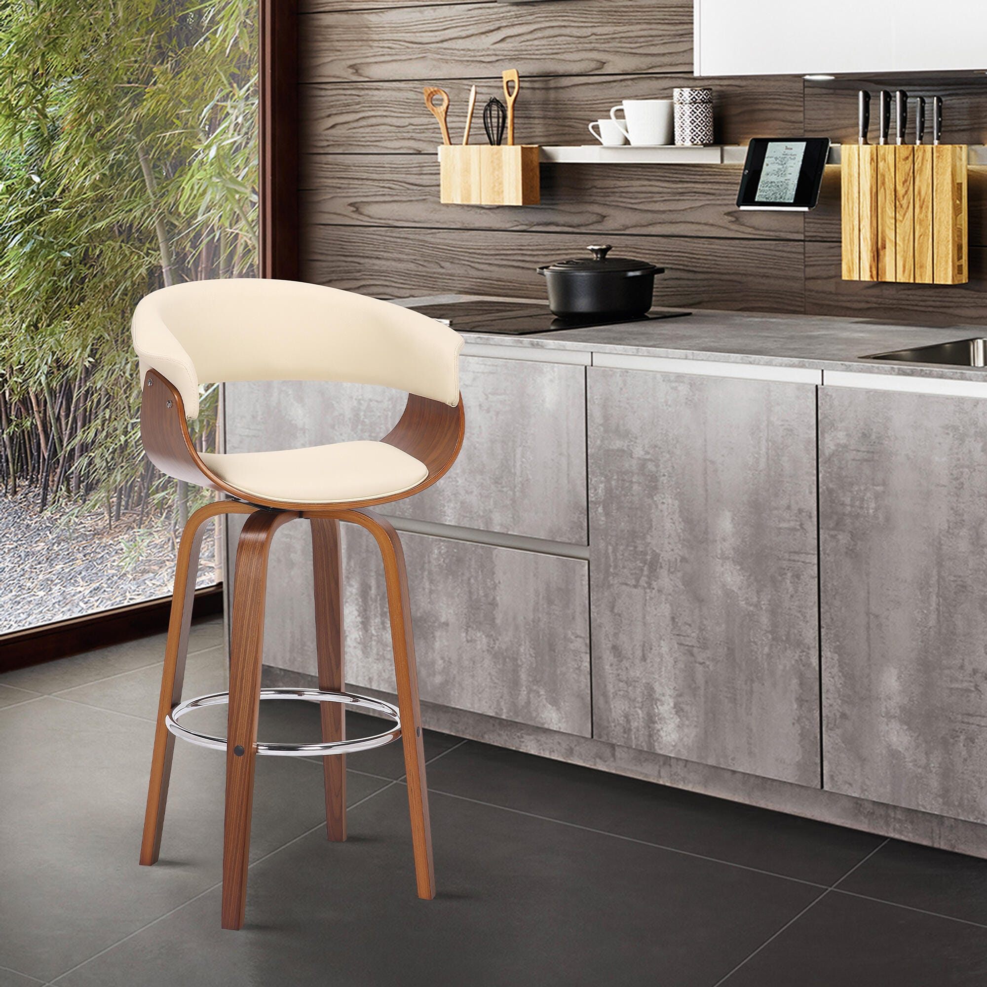 Julyssa Counterstool, Cream/Chrome, large