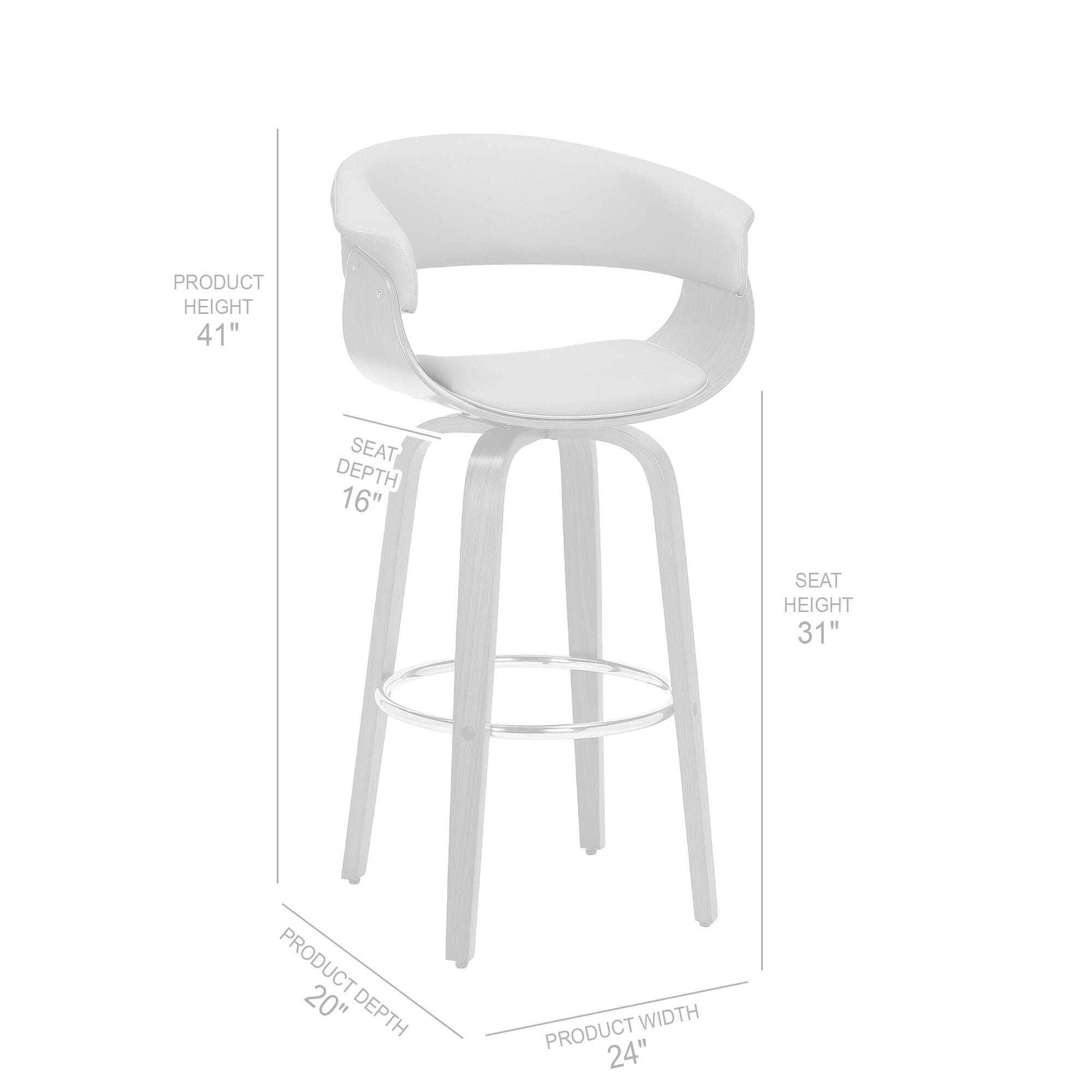 Julyssa Barstool, Cream/Chrome, large
