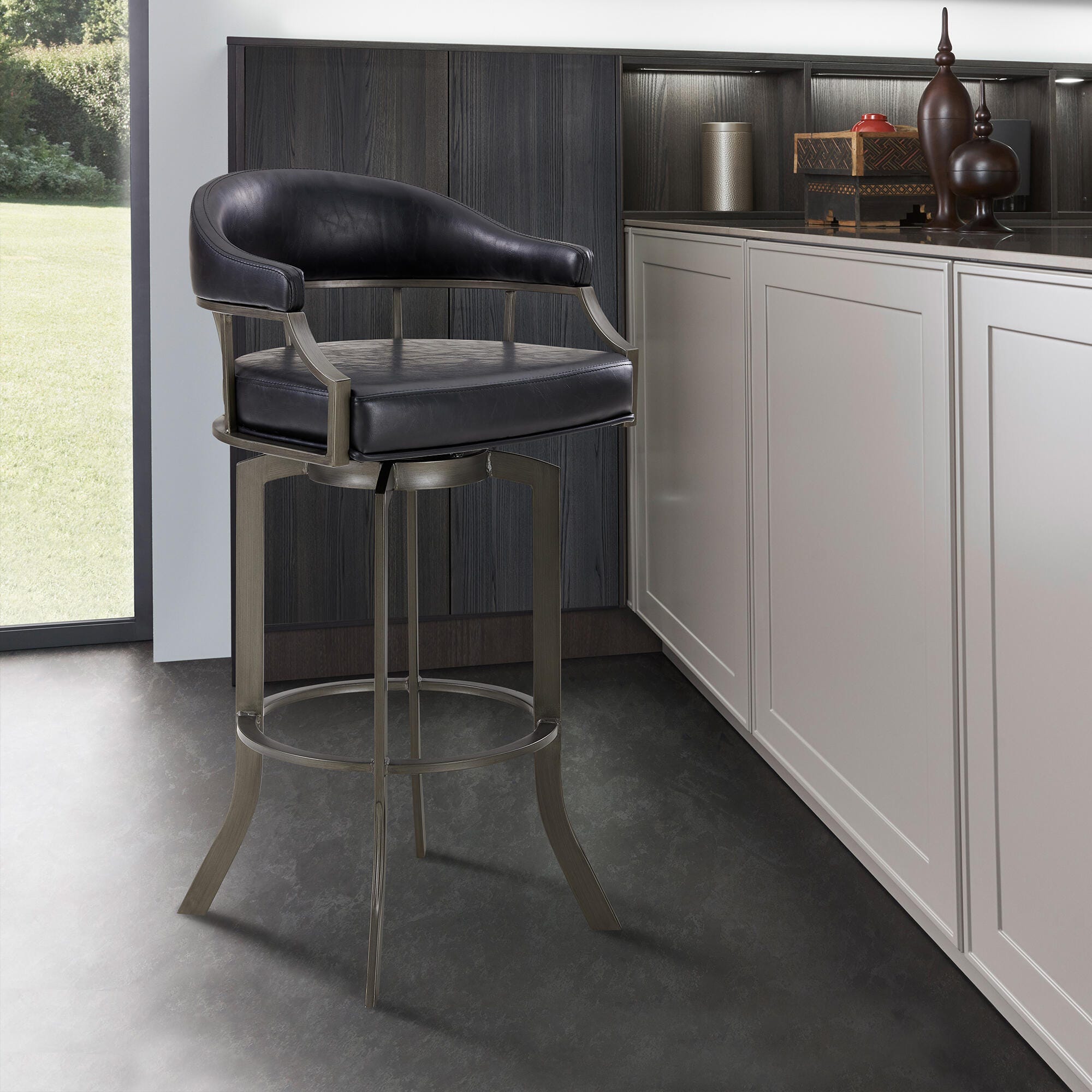 Shelly Counterstool, Gray/Black, large