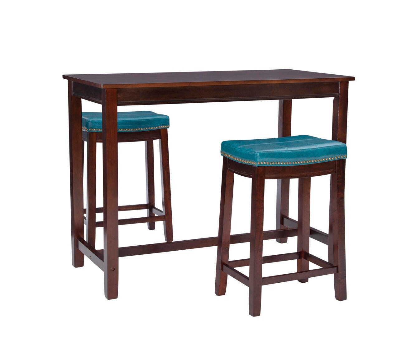 Linon Claridge Three Piece Counter Set, Blue, large
