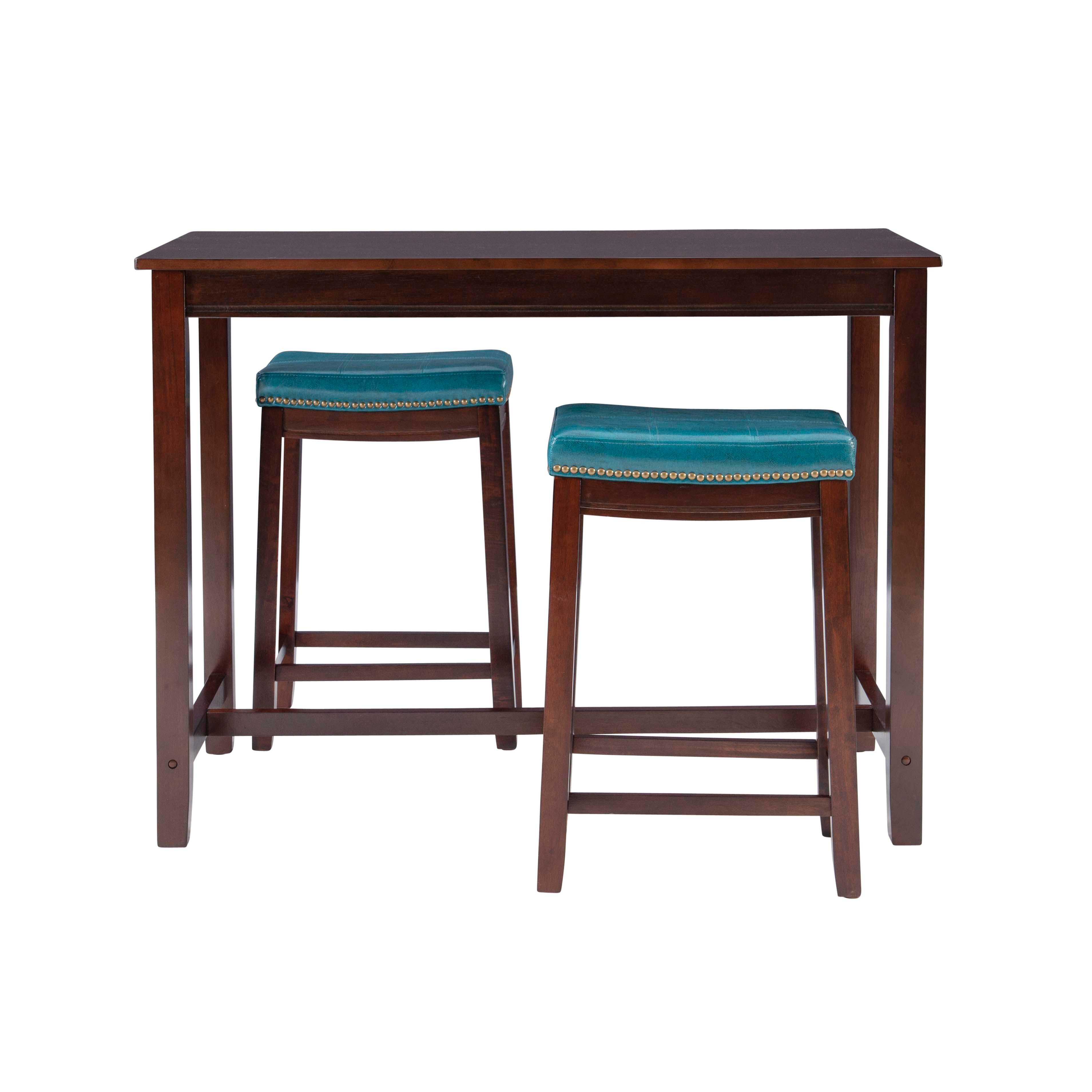 Linon Claridge Three Piece Counter Set, Blue, large
