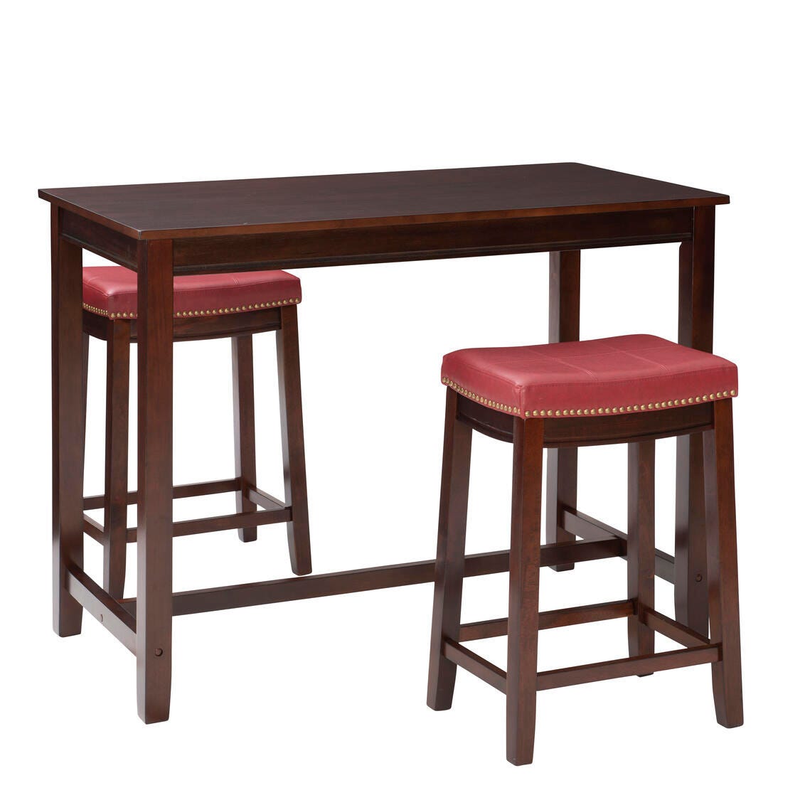 Linon Claridge Three Piece Counter Set, Red, large