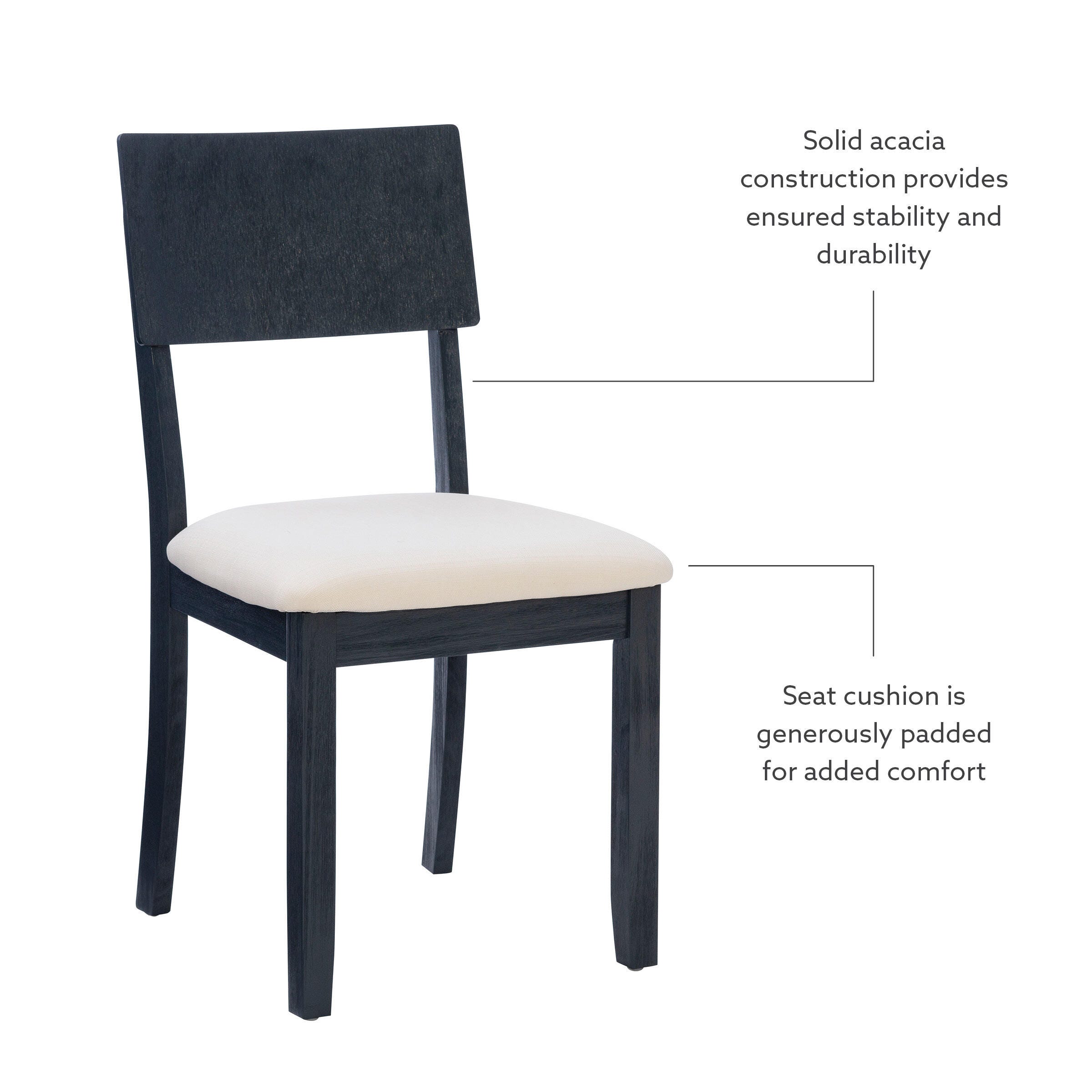 Linon Jocey Set of Two Dining Chairs, Black, large