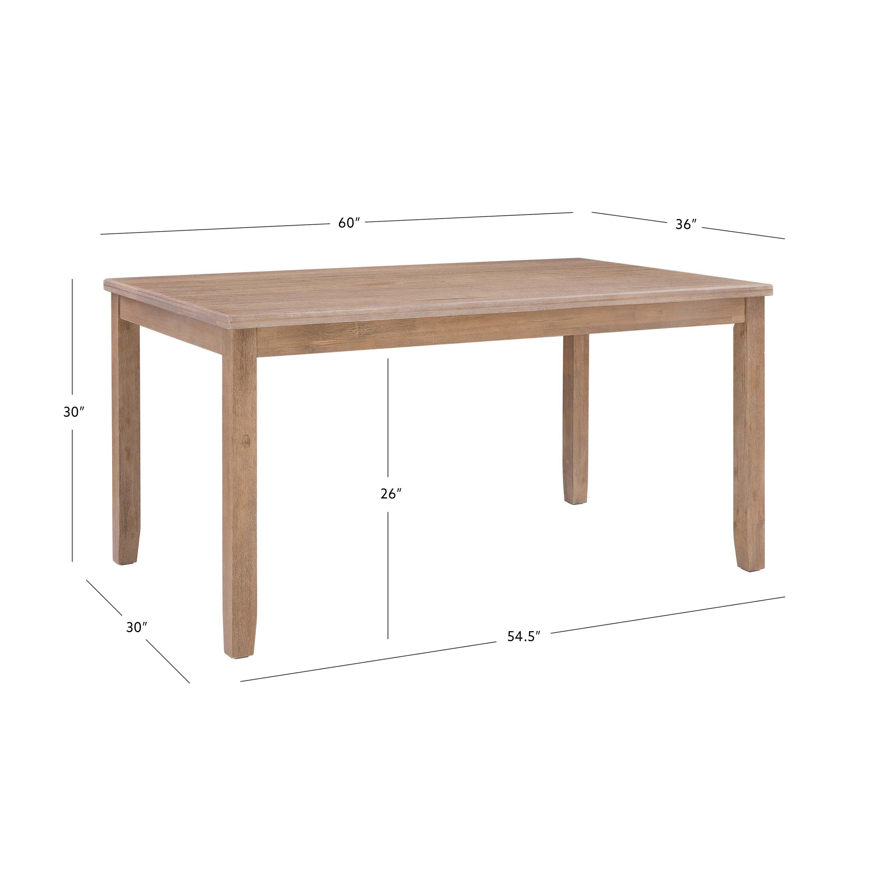 Linon Jocey Dining Table, Graywash, large