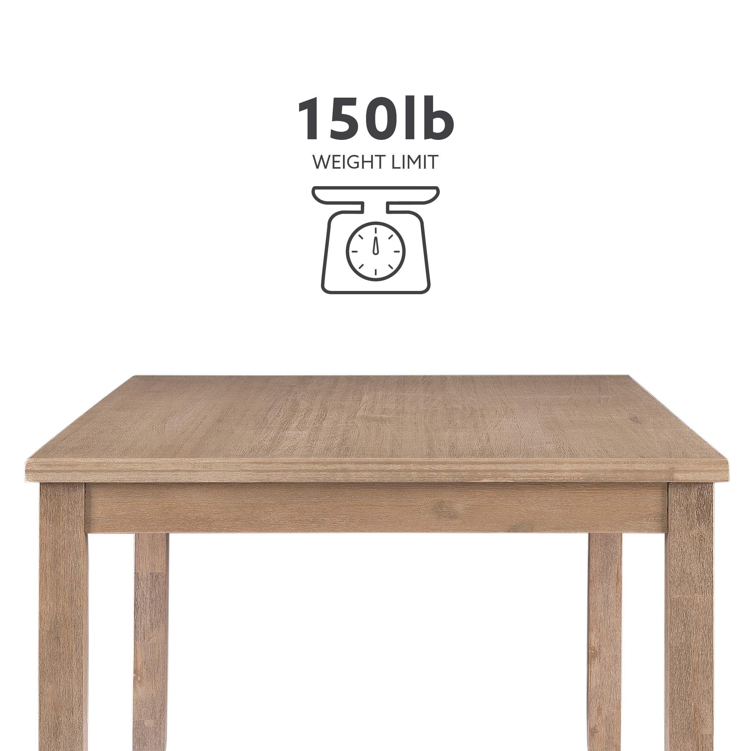 Linon Jocey Dining Table, Graywash, large