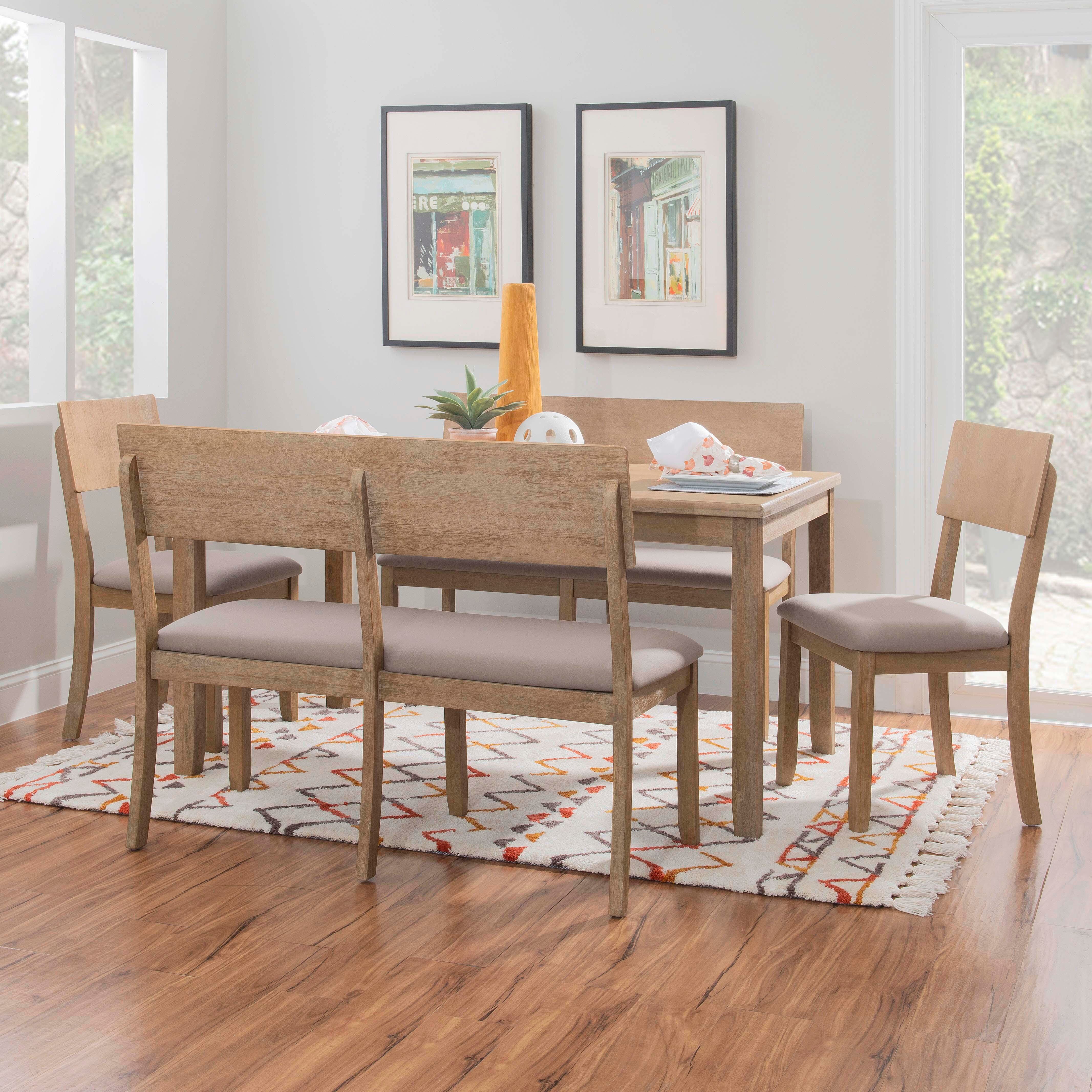 Linon Jocey Dining Table, Graywash, large