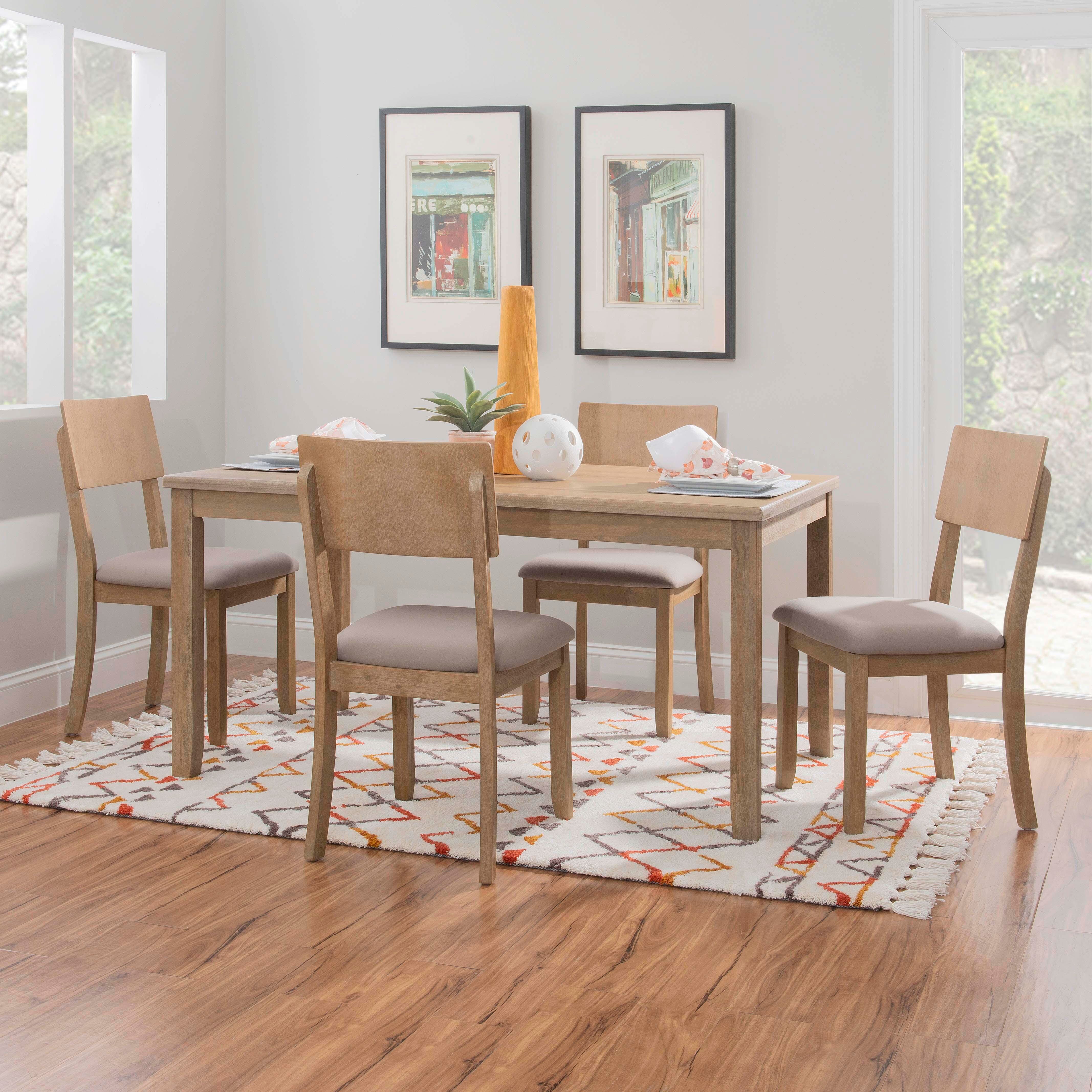 Linon Jocey Dining Table, Graywash, large