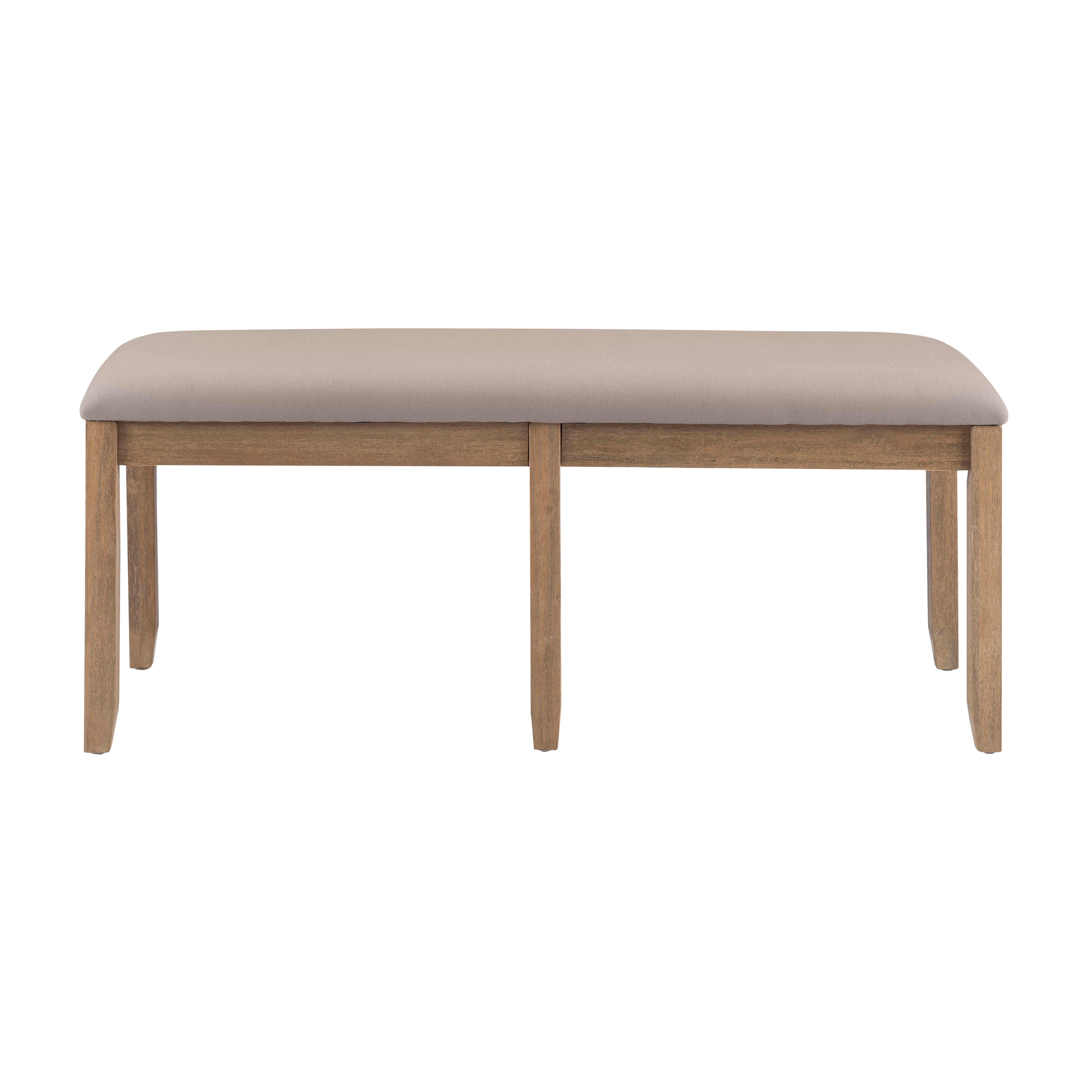 Linon Jocey Backless Dining Bench, Graywash, large