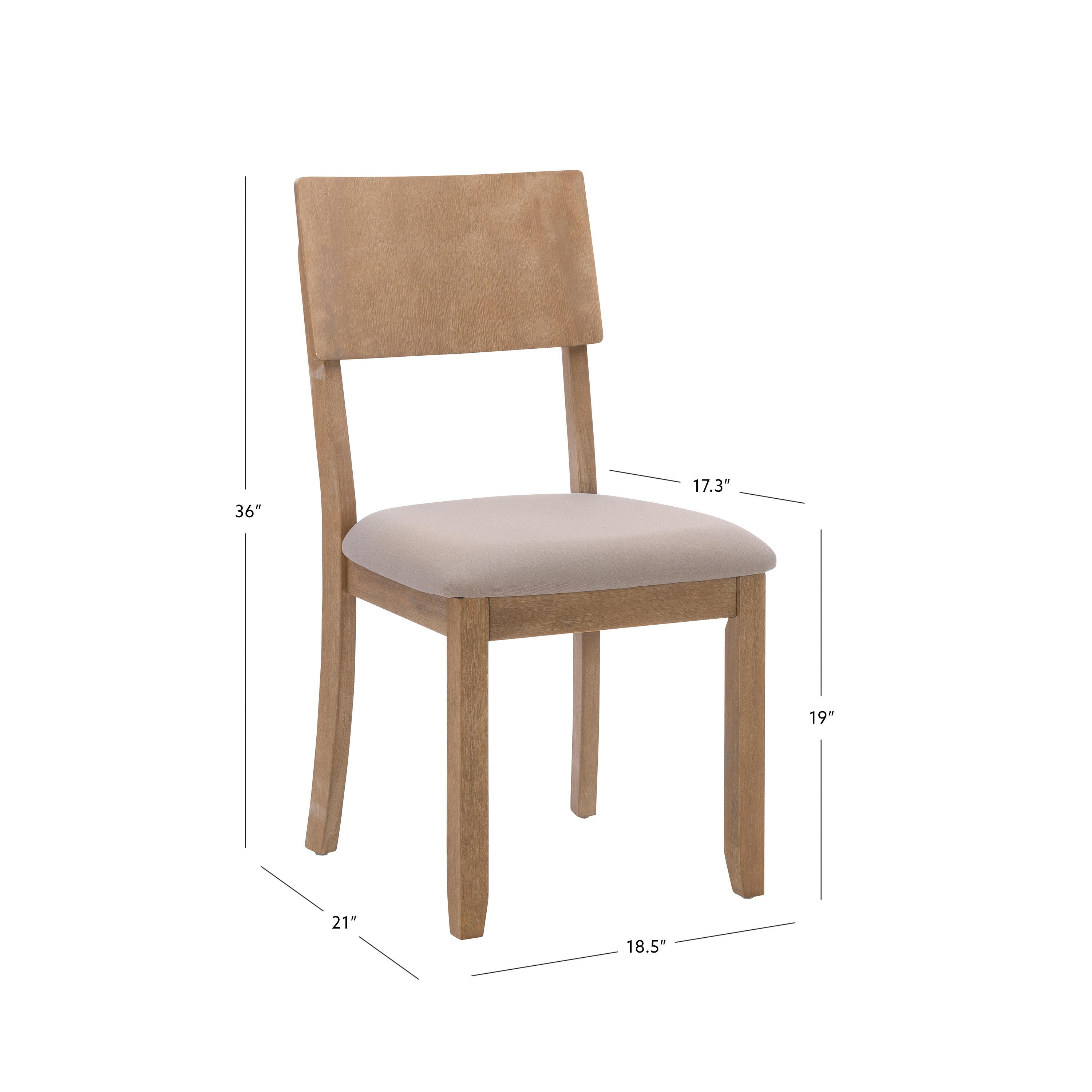 Linon Jocey Set of Two Dining Chairs, Graywash, large