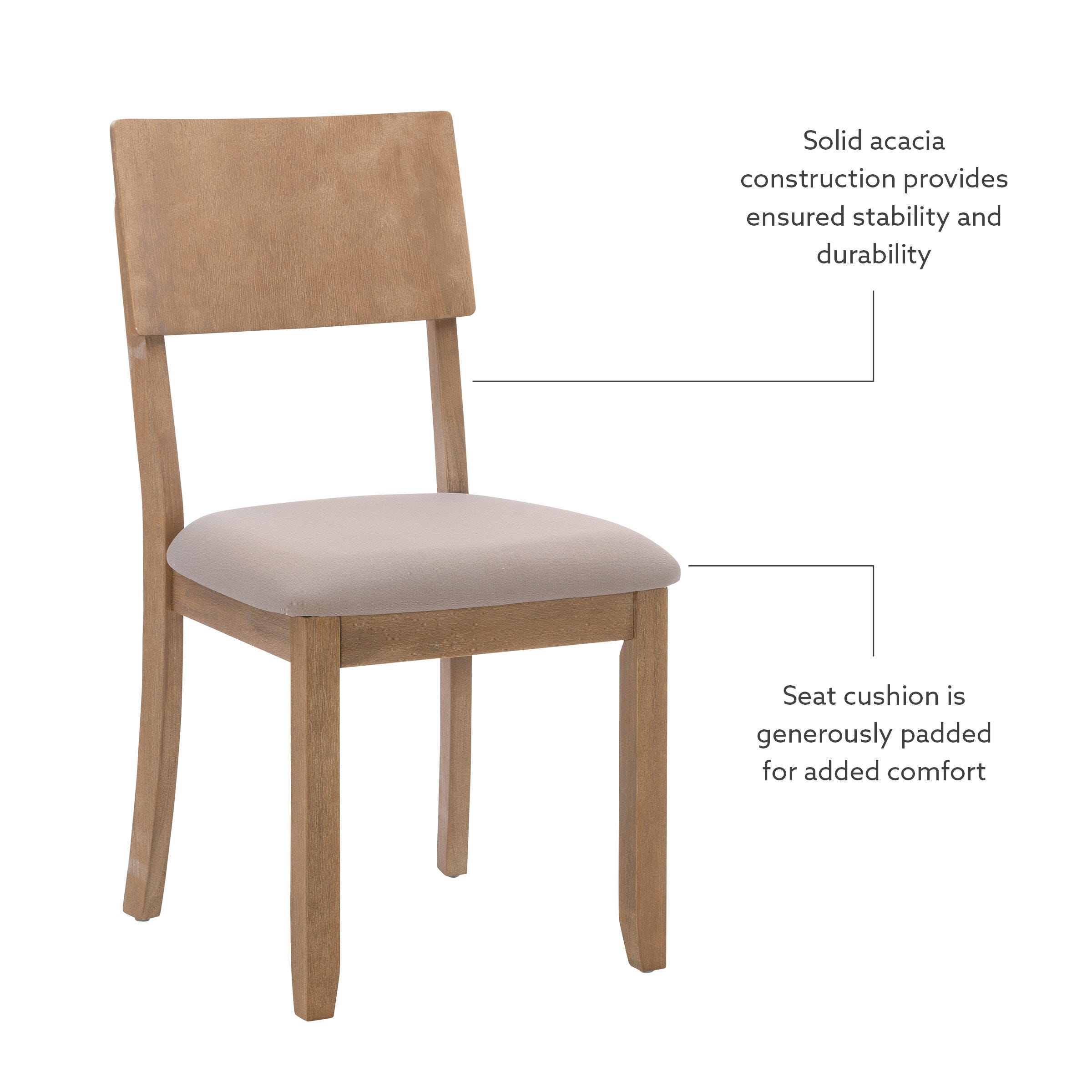 Linon Jocey Set of Two Dining Chairs, Graywash, large