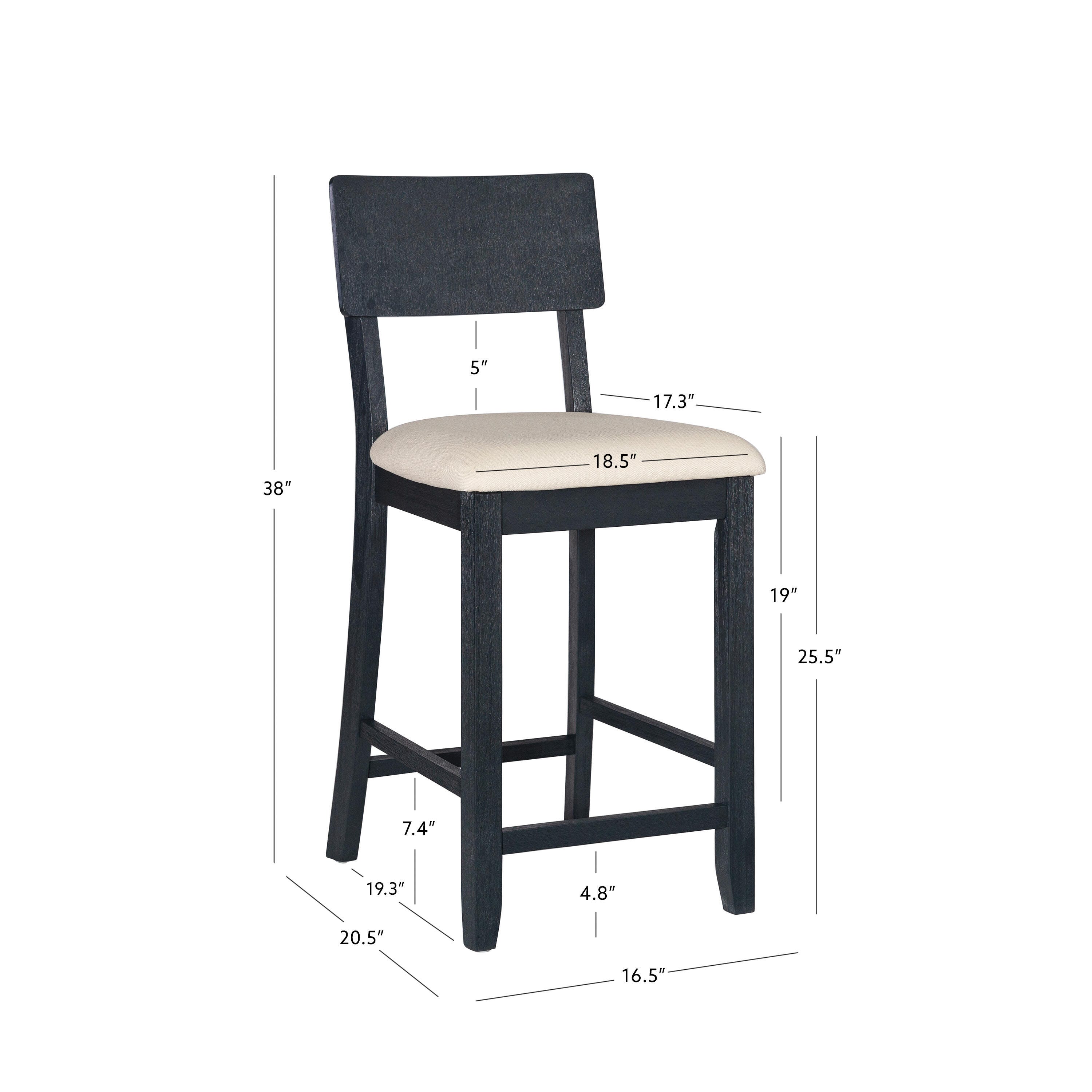 Linon Jocey Counter Stool, Black, large