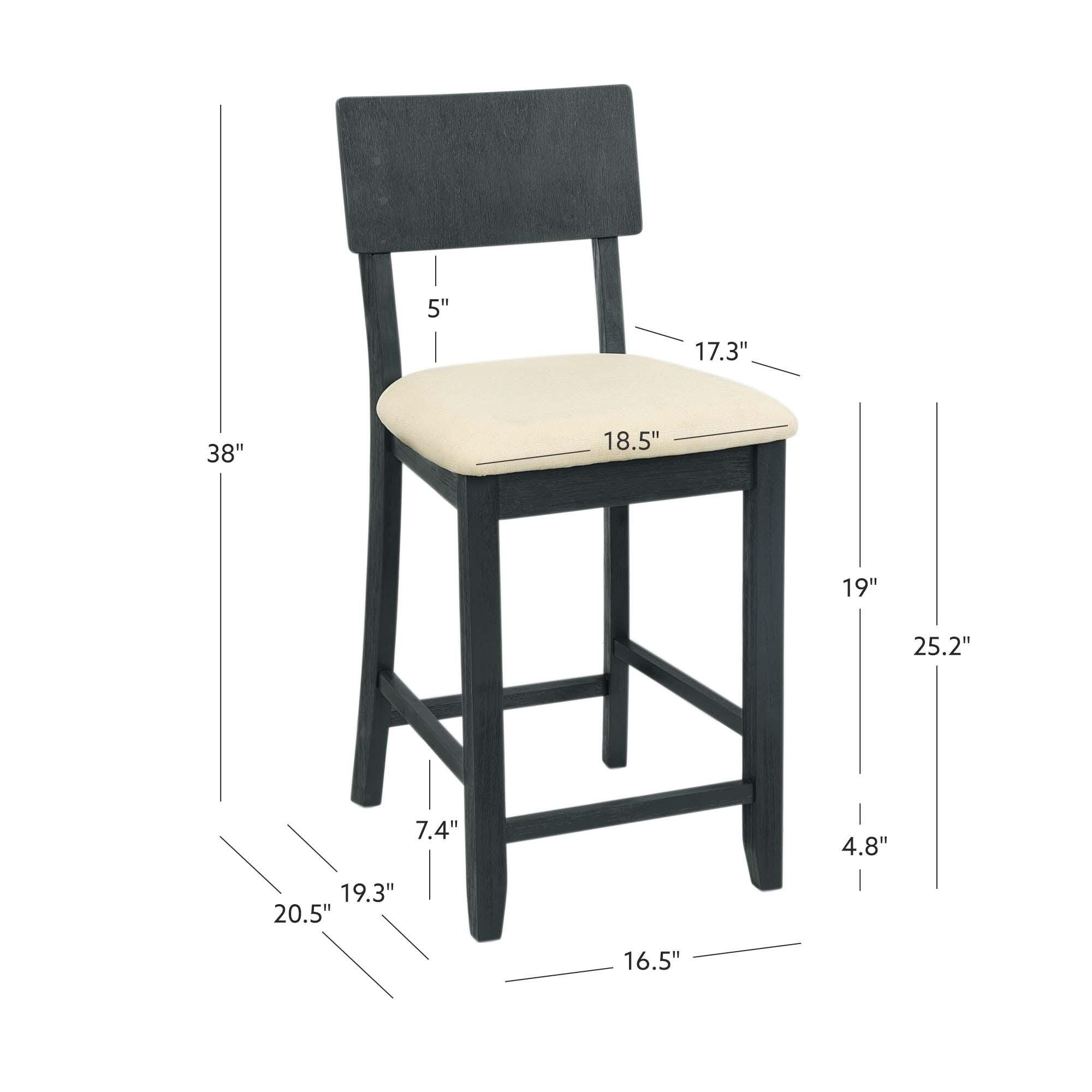 Linon Jocey Counter Stool, Black, large