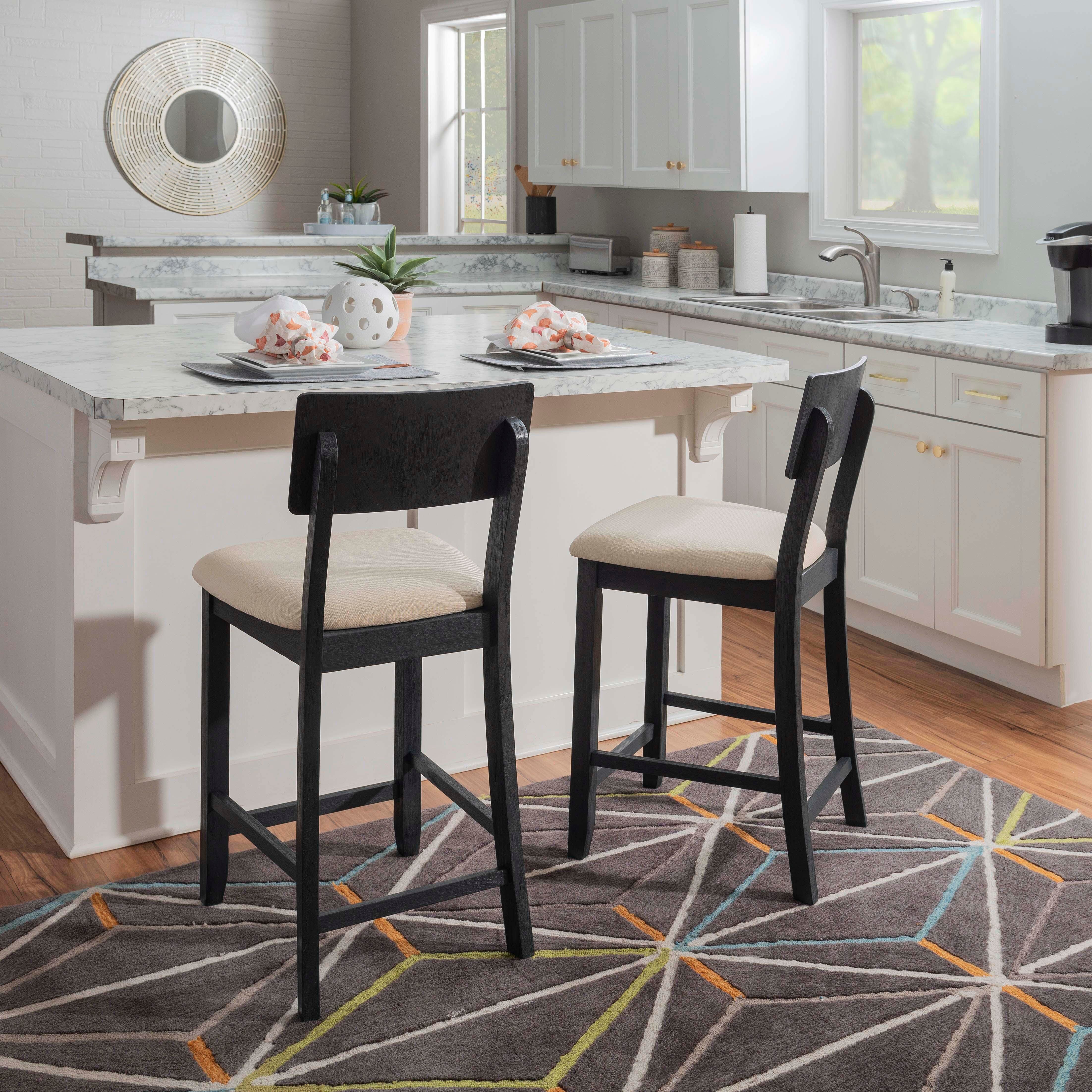 Linon Jocey Counter Stool, Black, large