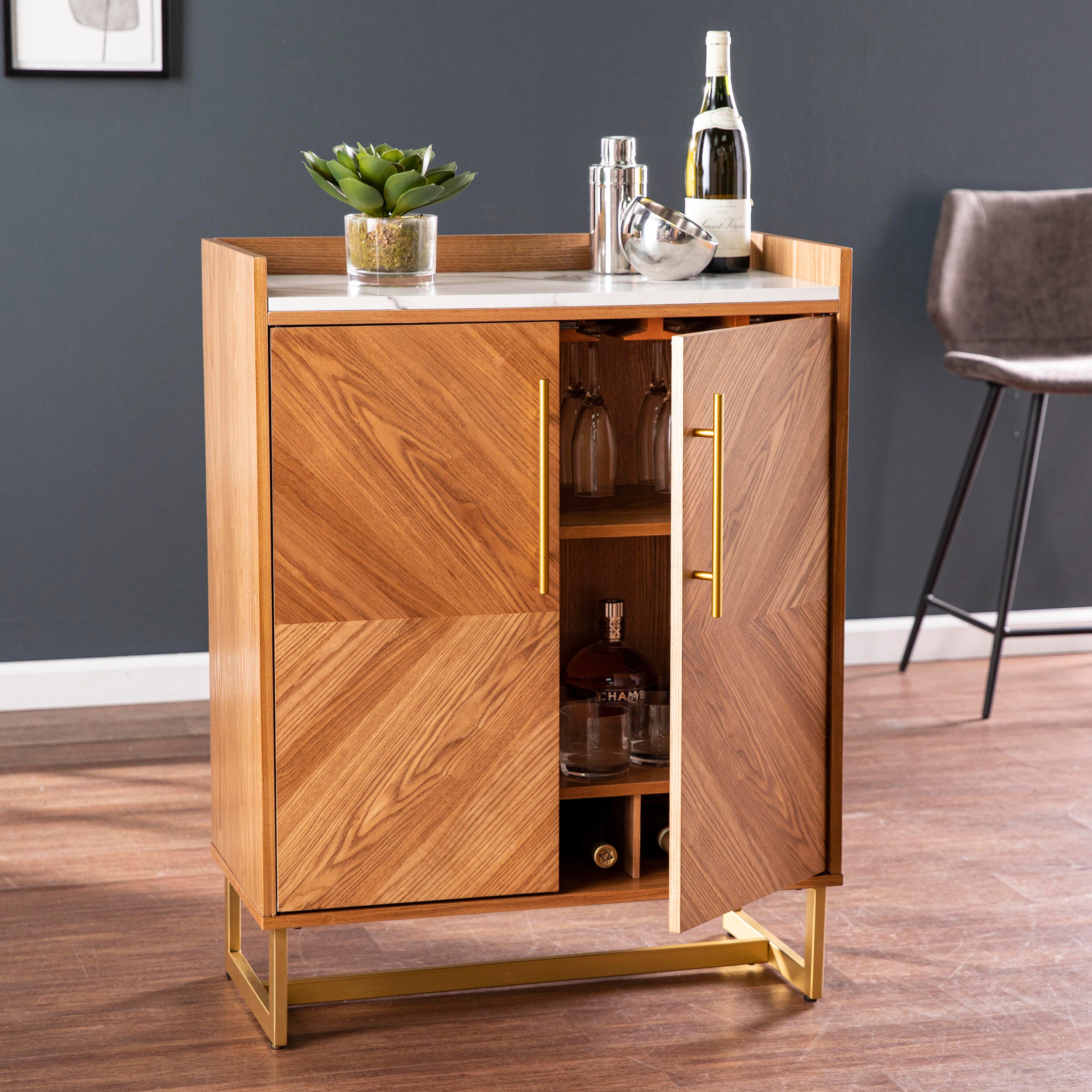 SEI Furniture Mortayne Bar Cabinet, , large