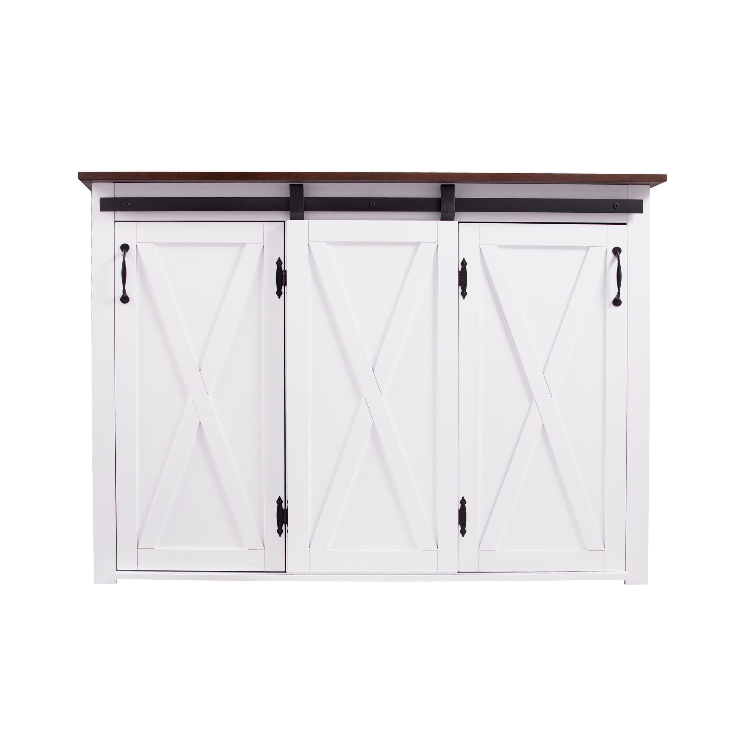 SEI Furniture Weaverdon Barn-Door Kitchen Island, , large