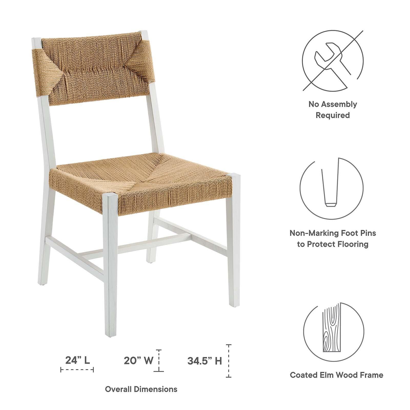 Bodie Dining Chair, White/Natural, large