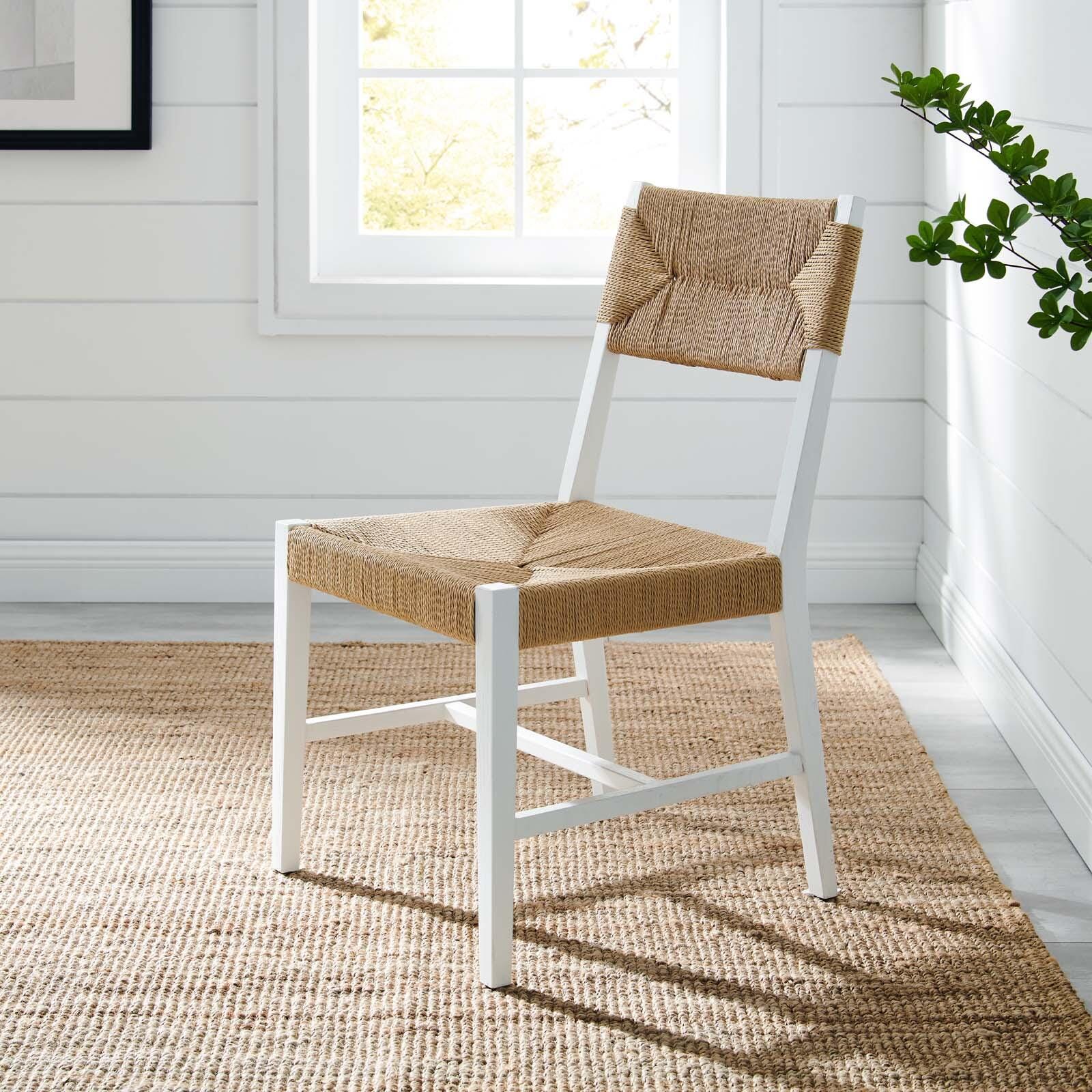 Bodie Dining Chair, White/Natural, large