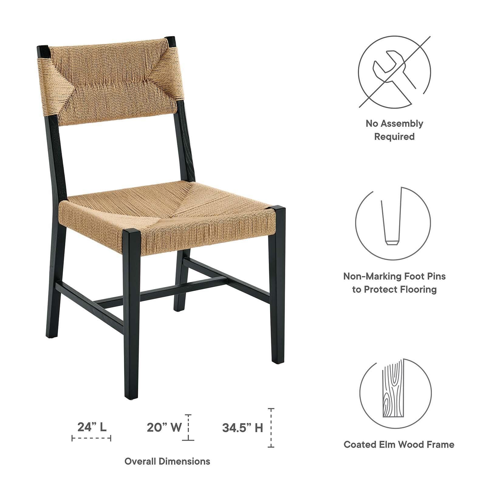 Bodie Dining Chair, Black/Natural, large