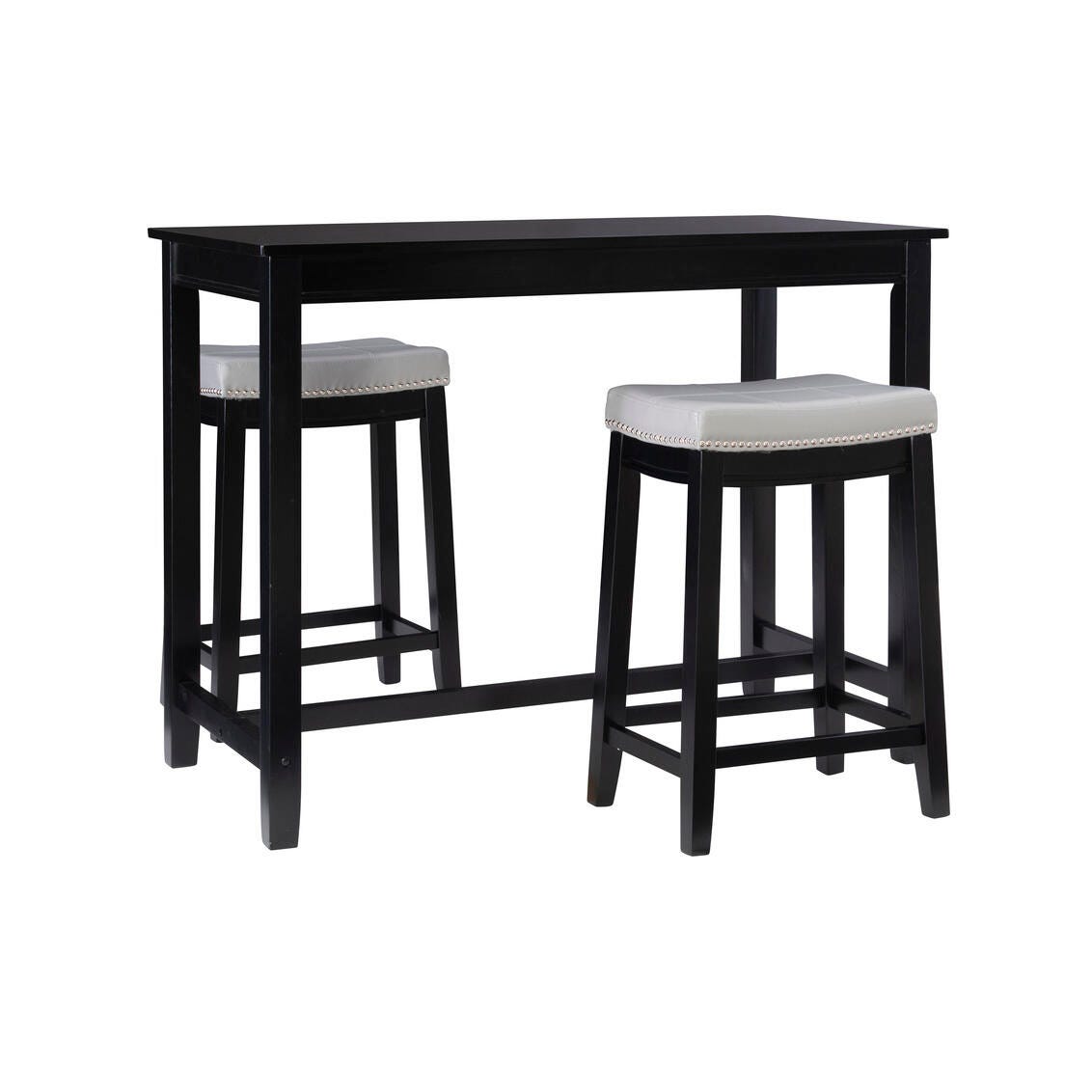 Linon Claridge Three Piece Counter Set, Gray, large