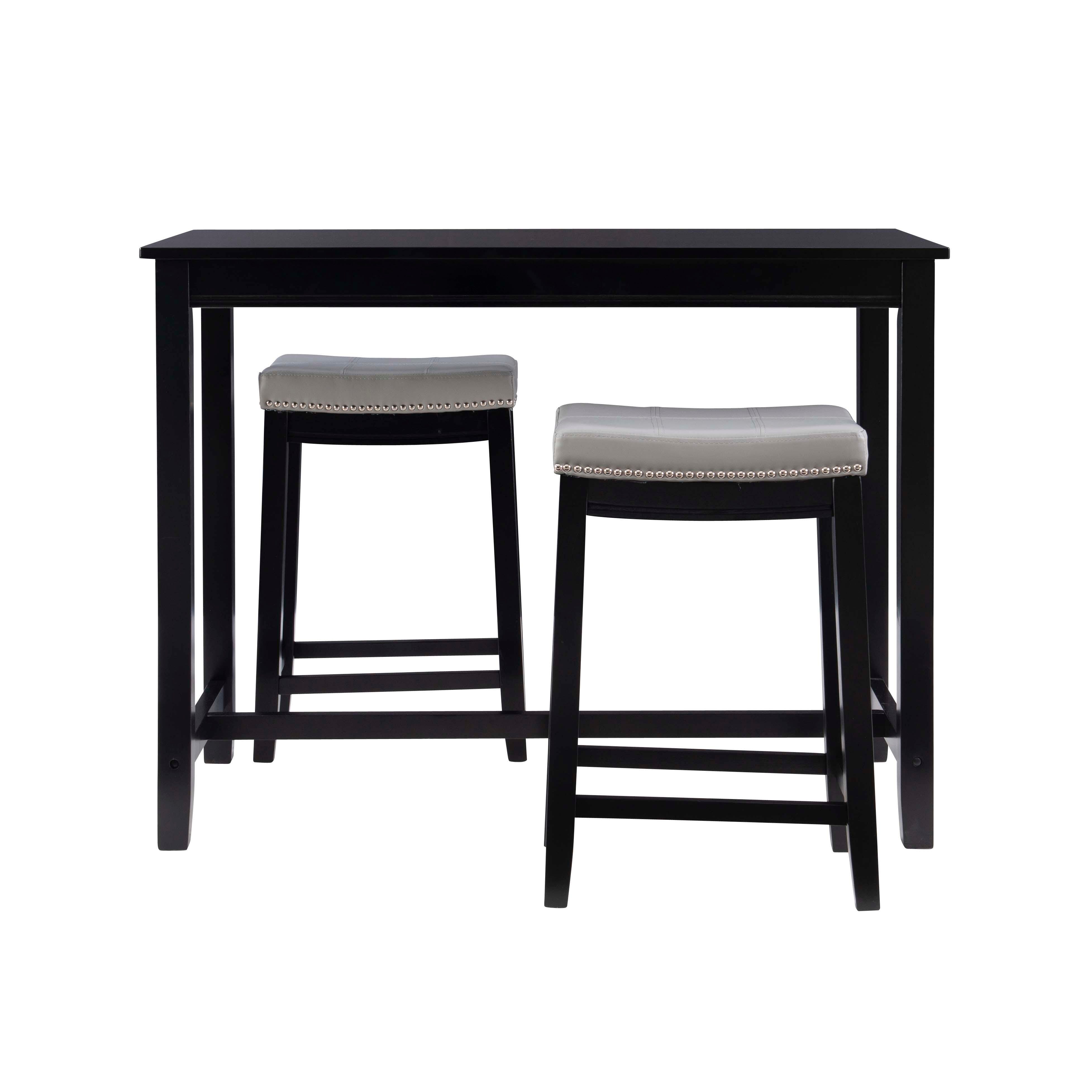 Linon Claridge Three Piece Counter Set, Gray, large