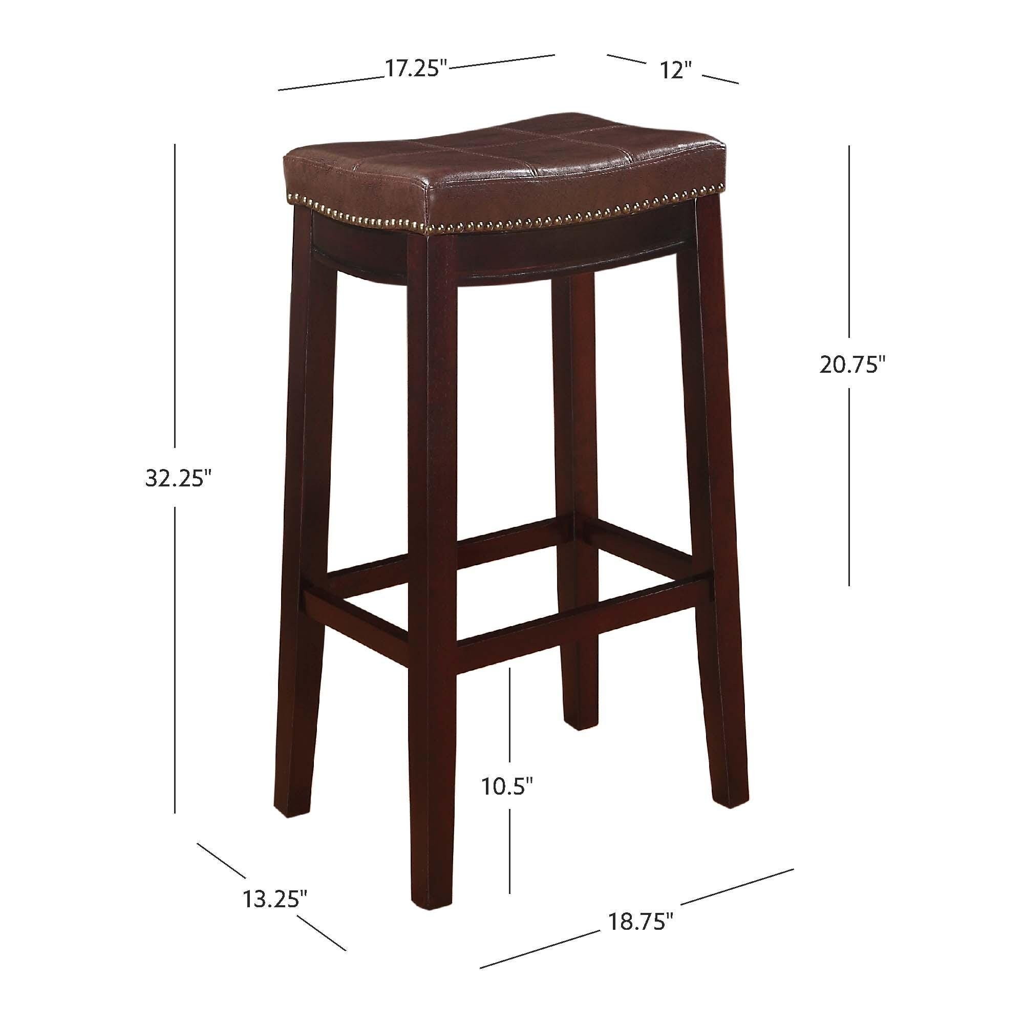 Linon Claridge Bar Stools (Set of2), Black/Brown, large