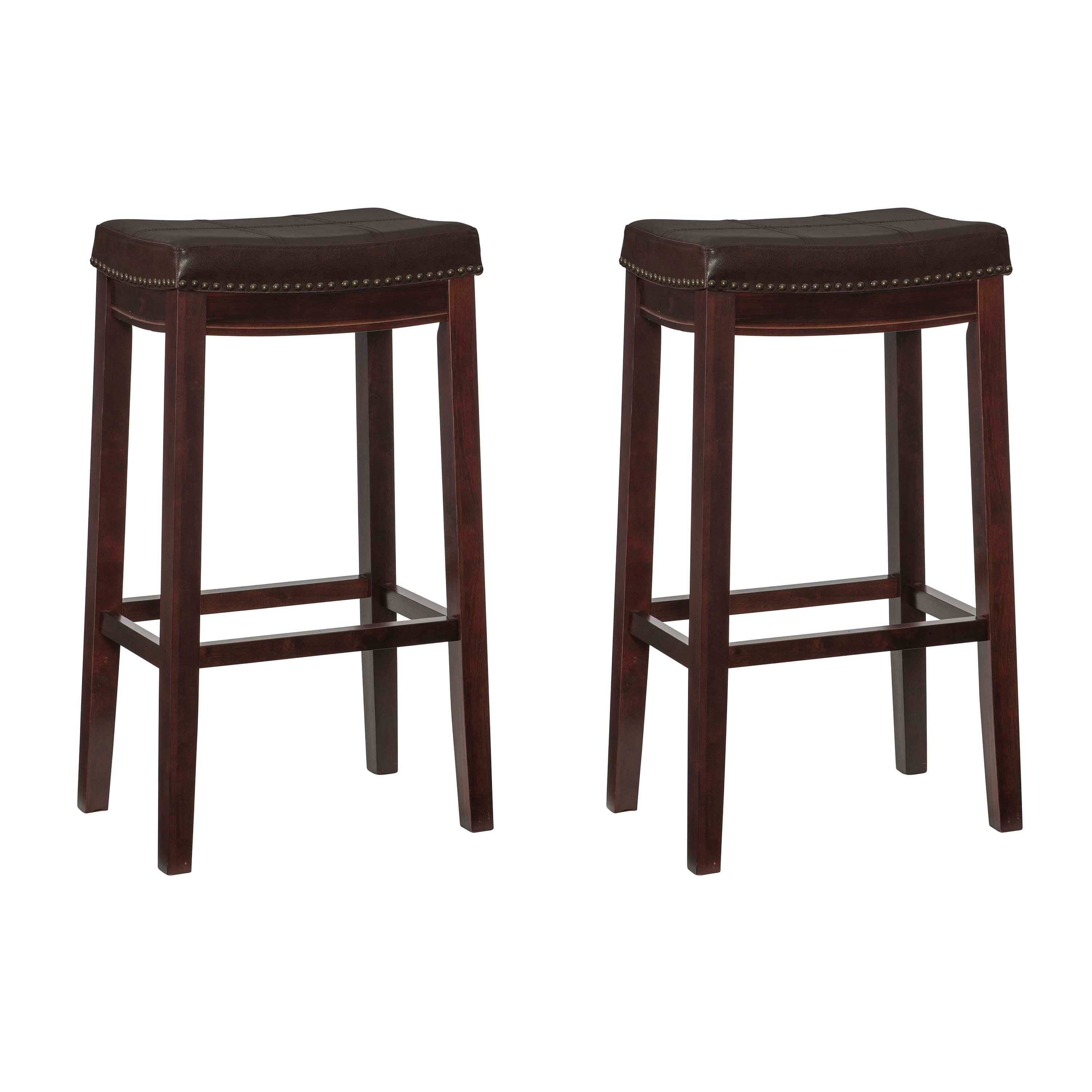 Linon Claridge Bar Stools (Set of2), Black/Brown, large