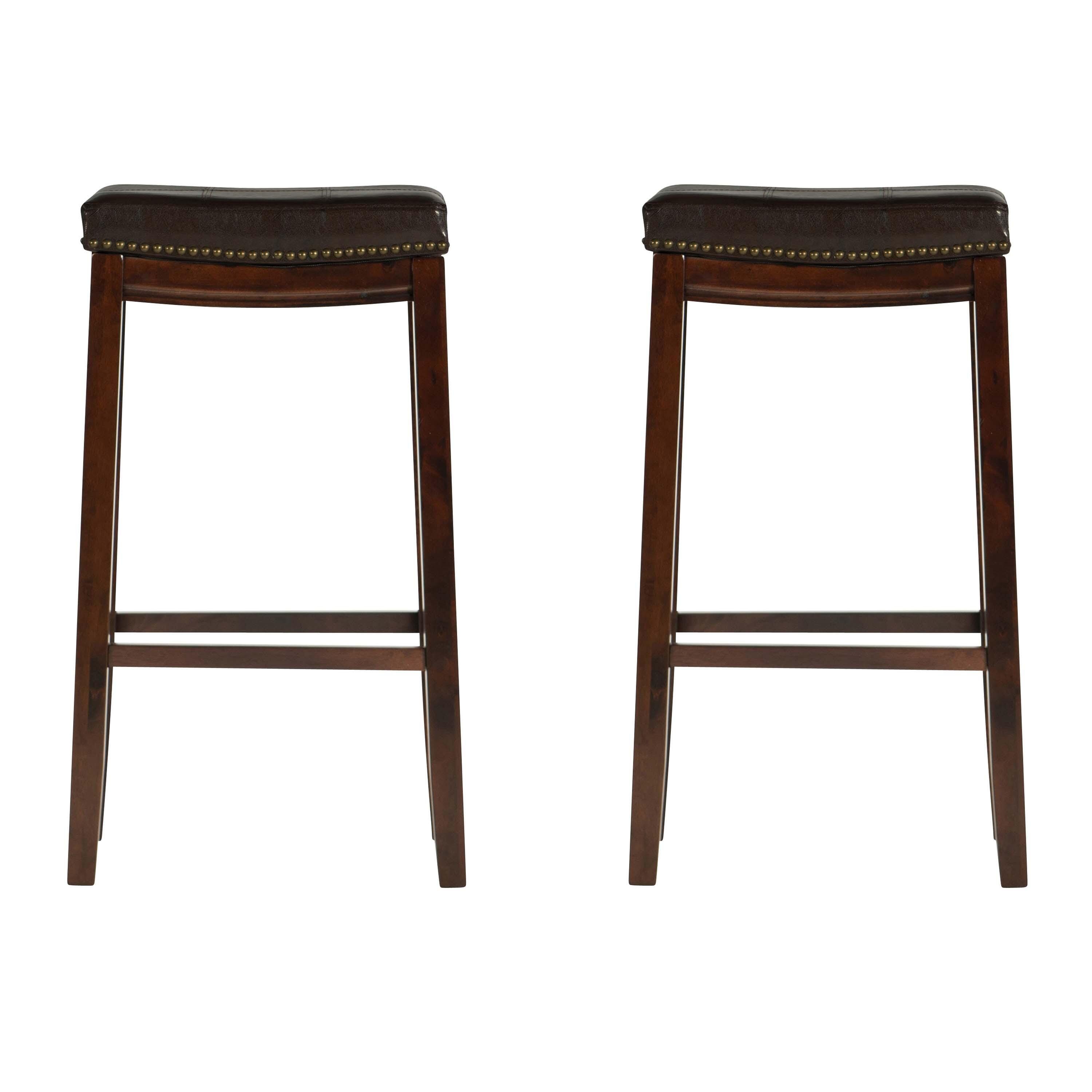 Linon Claridge Bar Stools (Set of2), Black/Brown, large