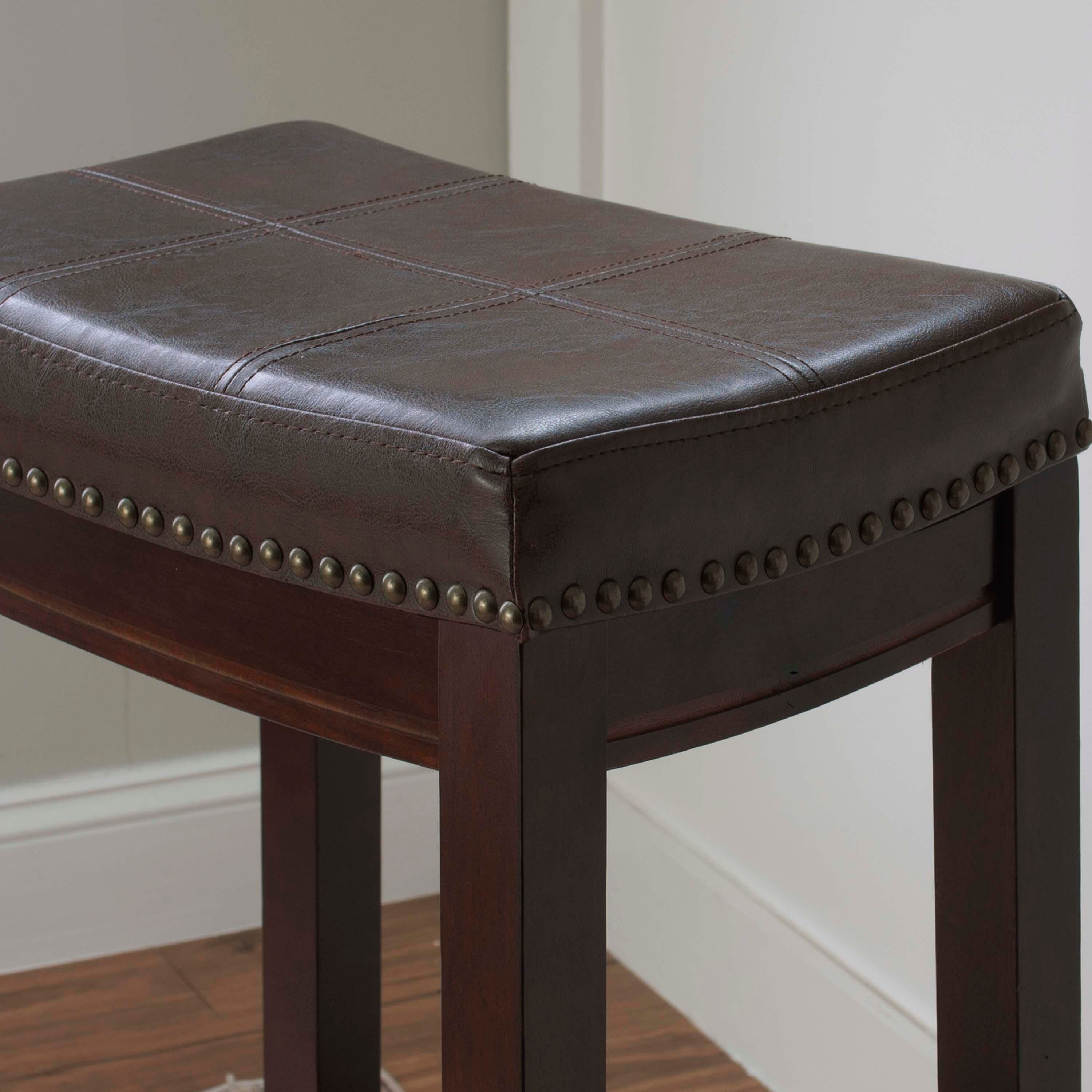 Linon Claridge Bar Stools (Set of2), Black/Brown, large