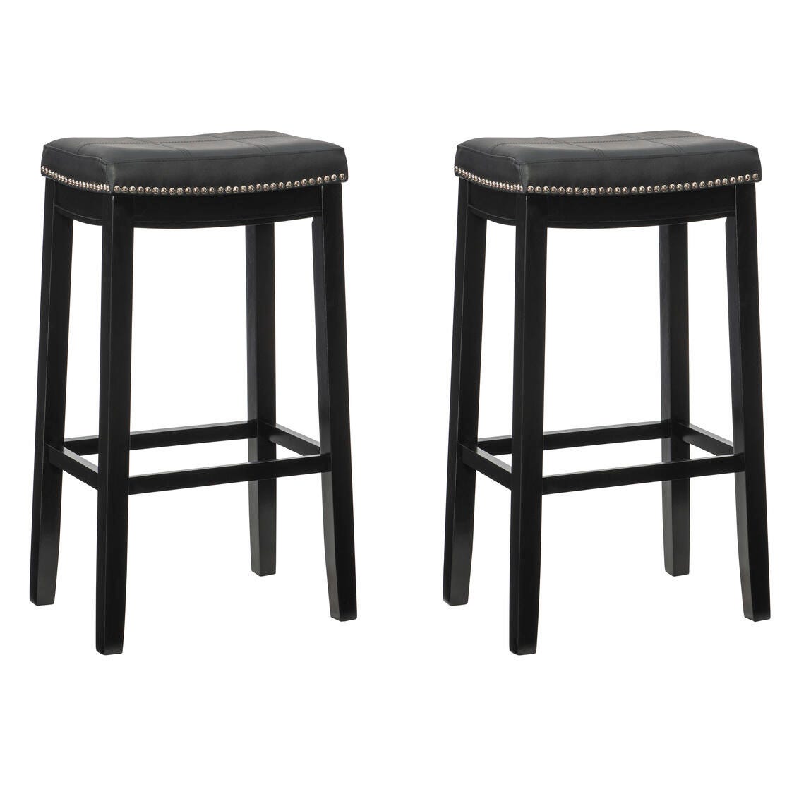 Linon Claridge Bar Stools (Set of2), Black, large