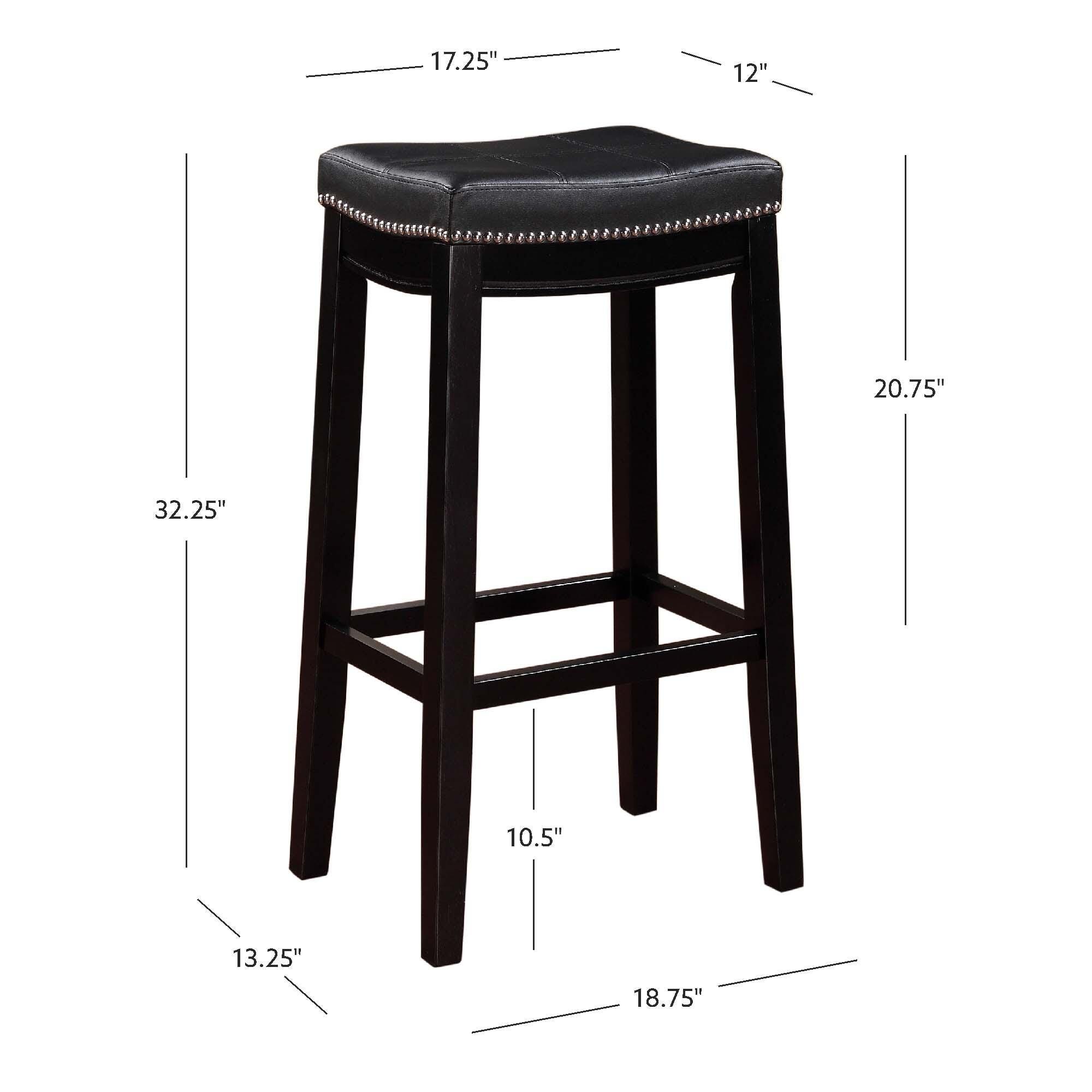 Linon Claridge Bar Stools (Set of2), Black, large